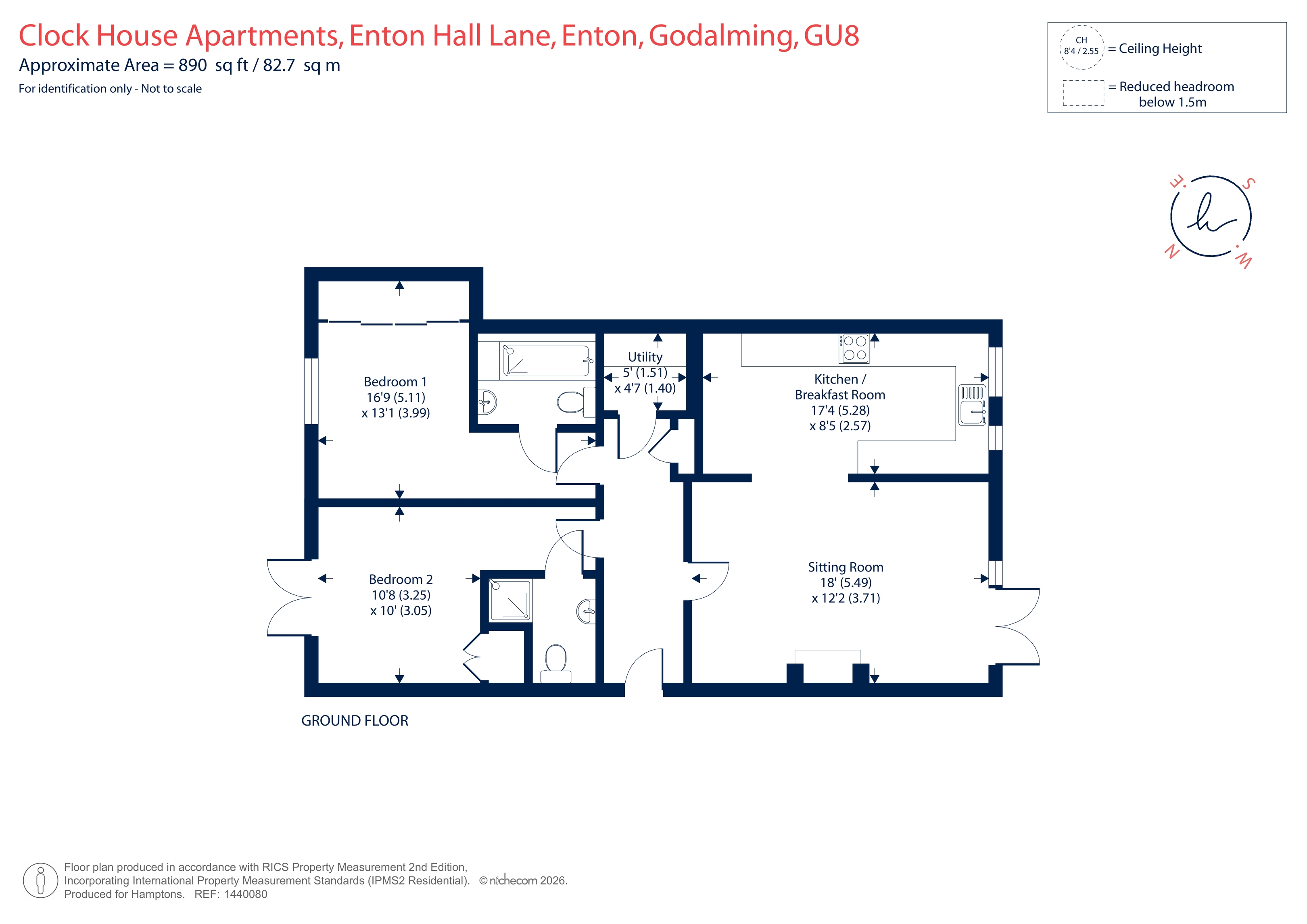 13 Clock House Apartments, Enton Hall Lane, Enton floorplan