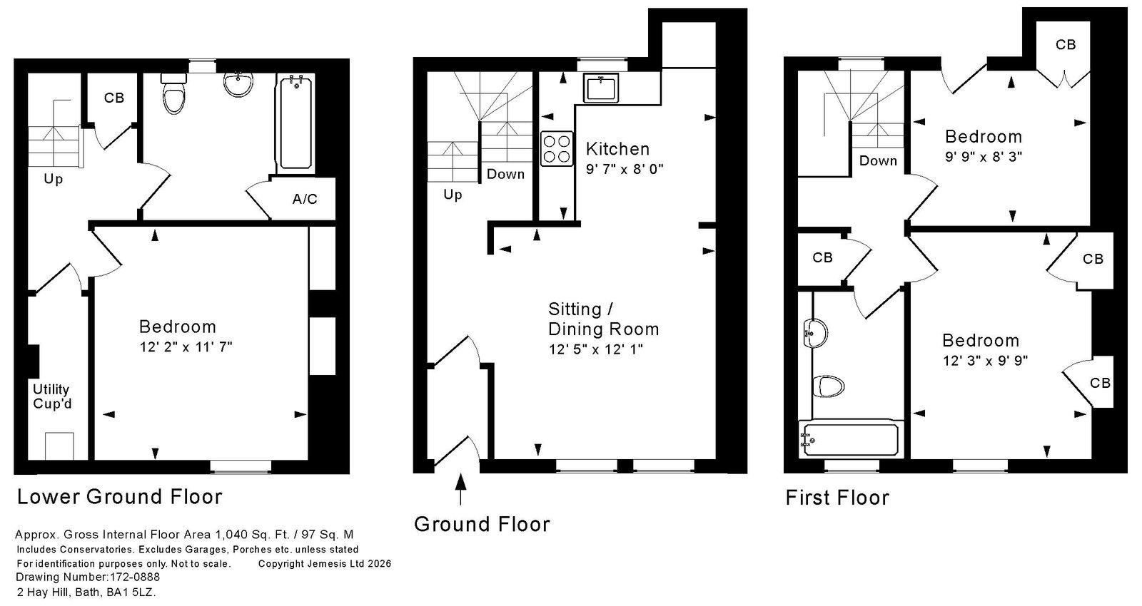 2, Hay Hill, Bath floorplan