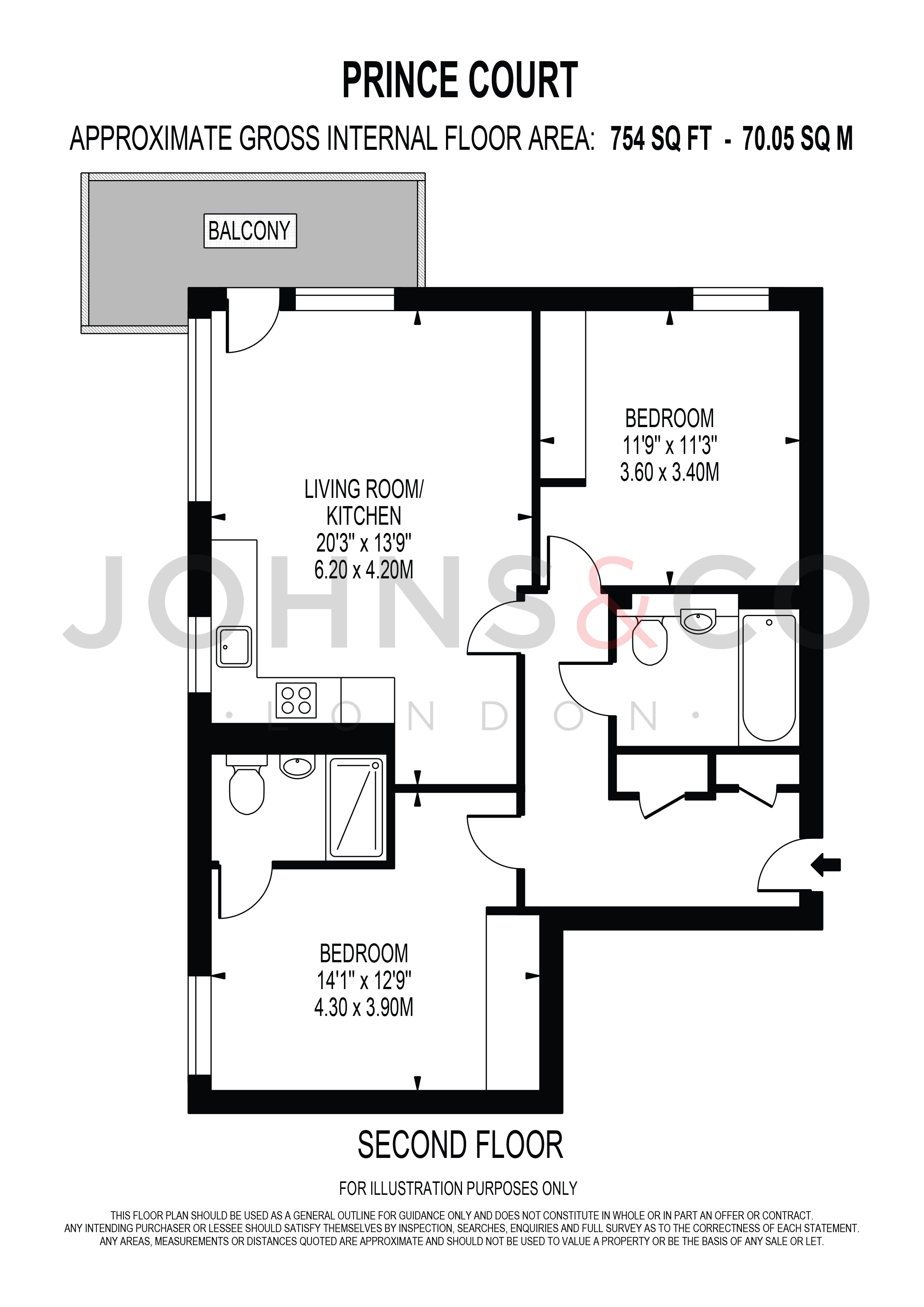 202 Prince Court 5, Nelson Street, London floorplan