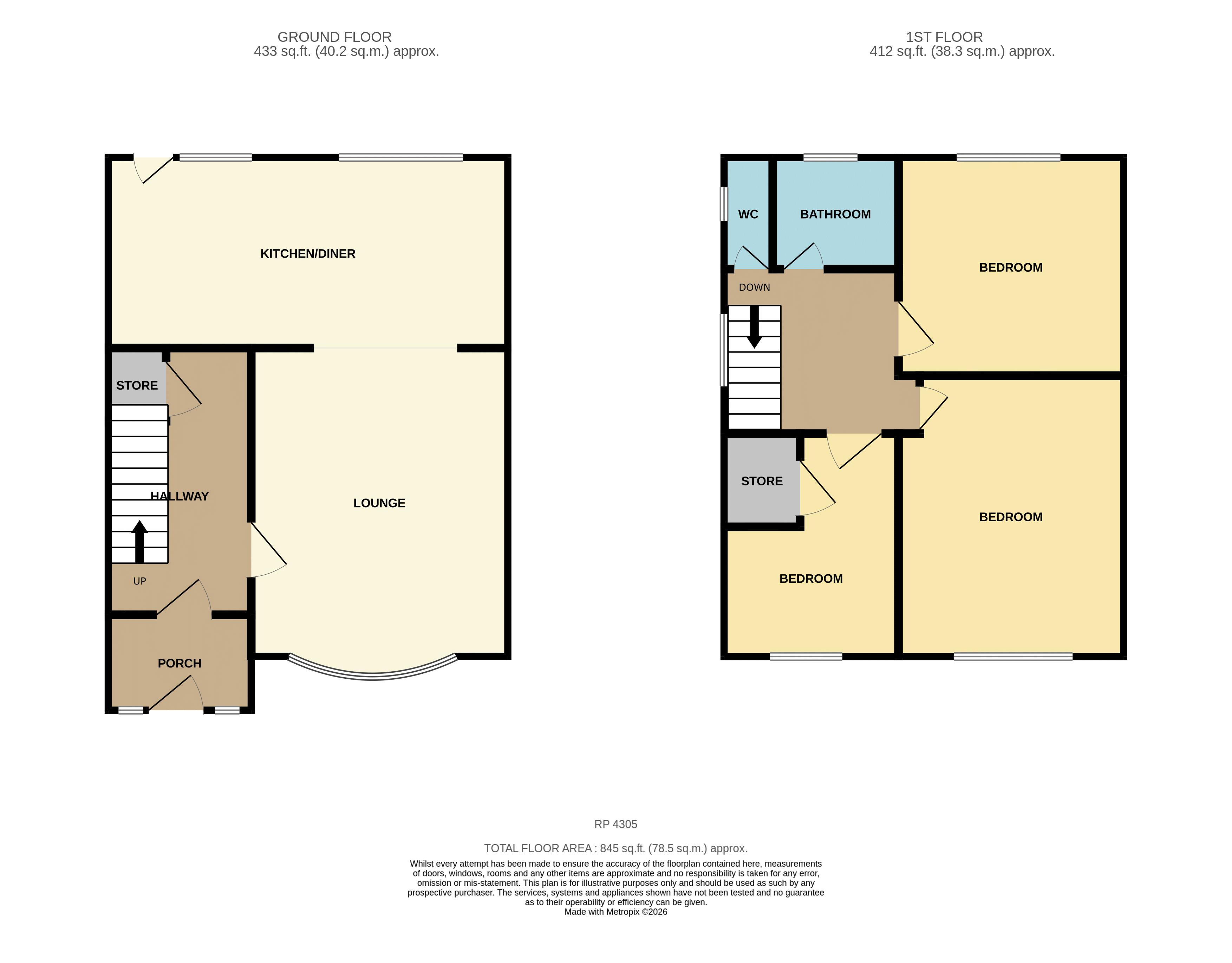 53, Bryn Castell, Conwy floorplan