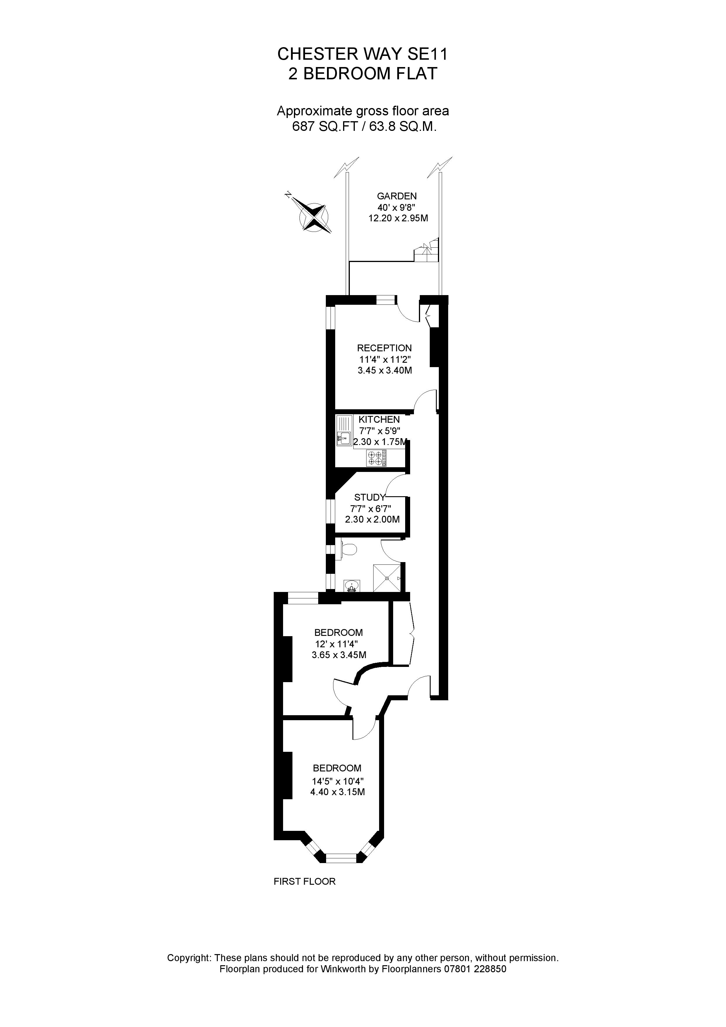 53a, Chester Way, London floorplan
