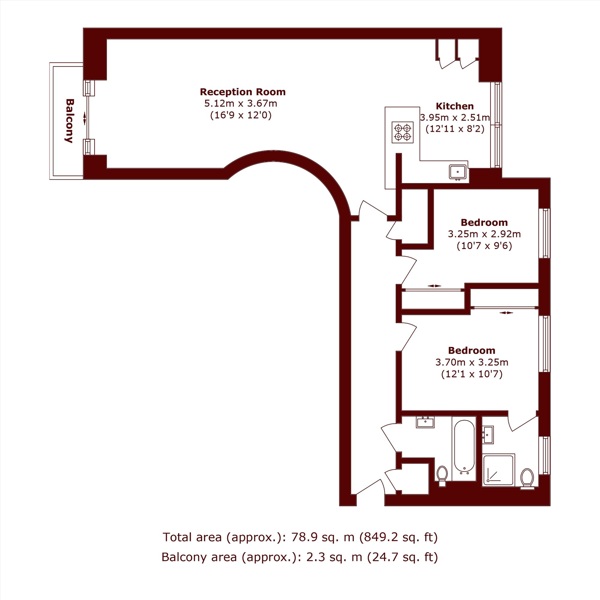 Apartment 12, Cornwall House, 7, Allsop Place, London floorplan