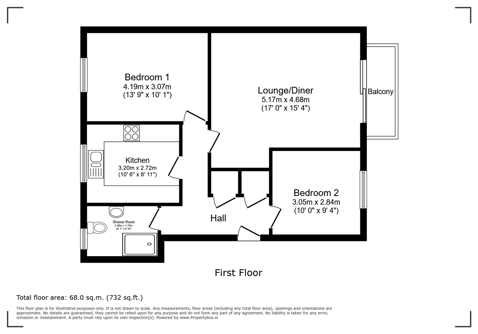 Flat 17, Priory Court,, Zig Zag Road, Isle of Wight floorplan