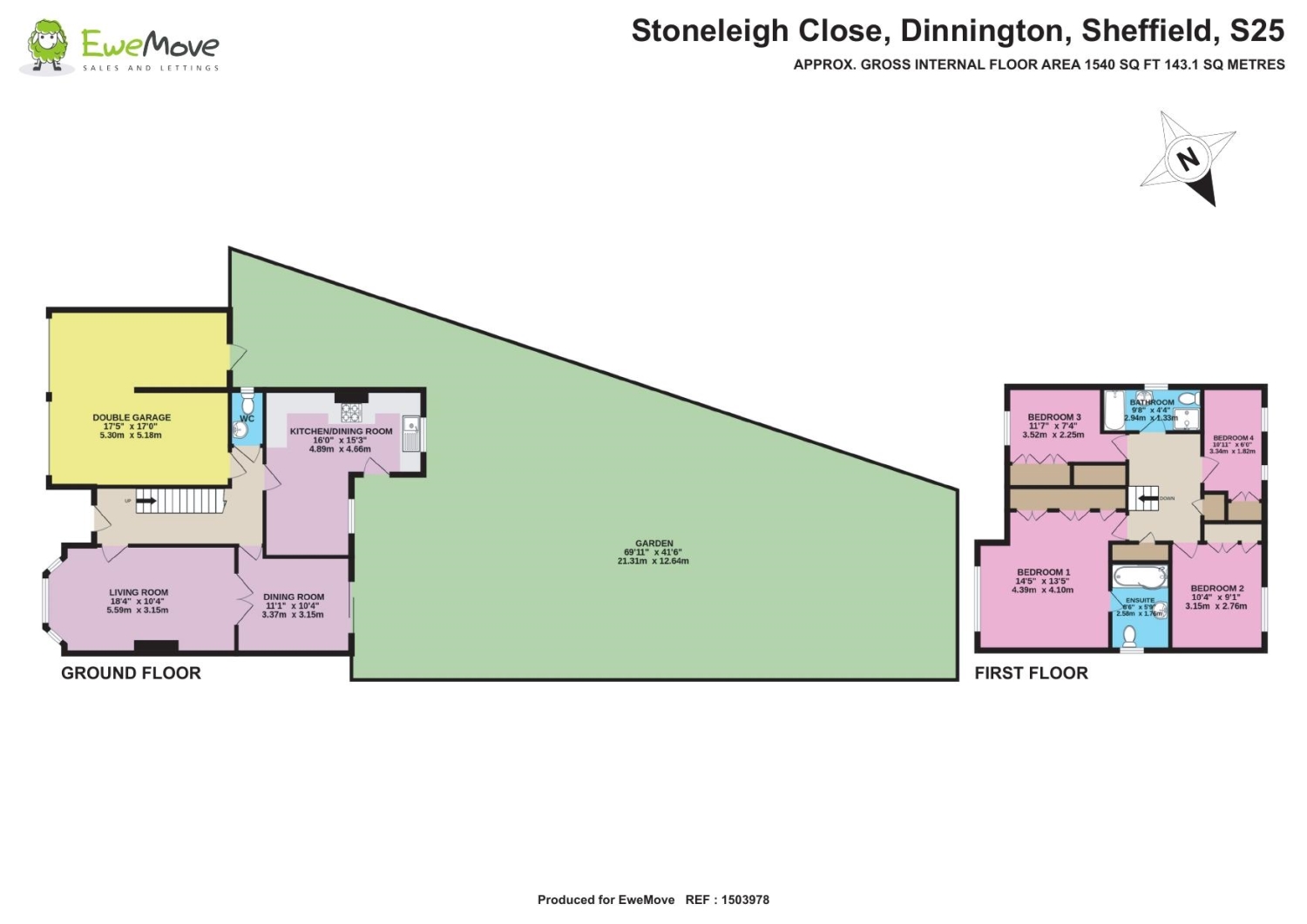 1, Stoneleigh Close, Sheffield floorplan
