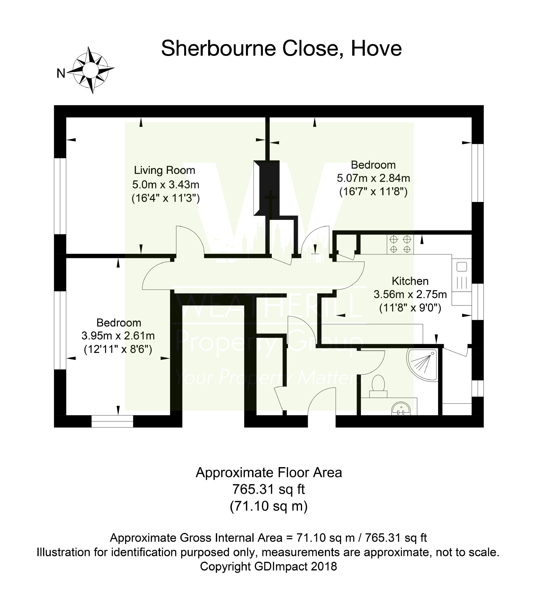 Sherbourne Close, Hove, East Sussex BN3, 2 bedroom flat for sale
