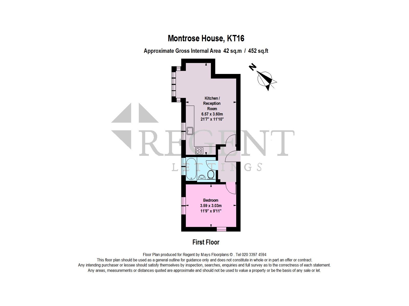 1 Bedrooms Flat to rent in Montrose House, Chertsey KT16