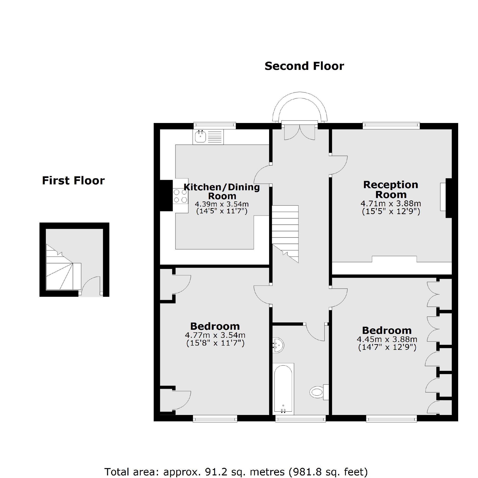 Hampton Court Road, East Molesey KT8, 2 bedroom flat for sale