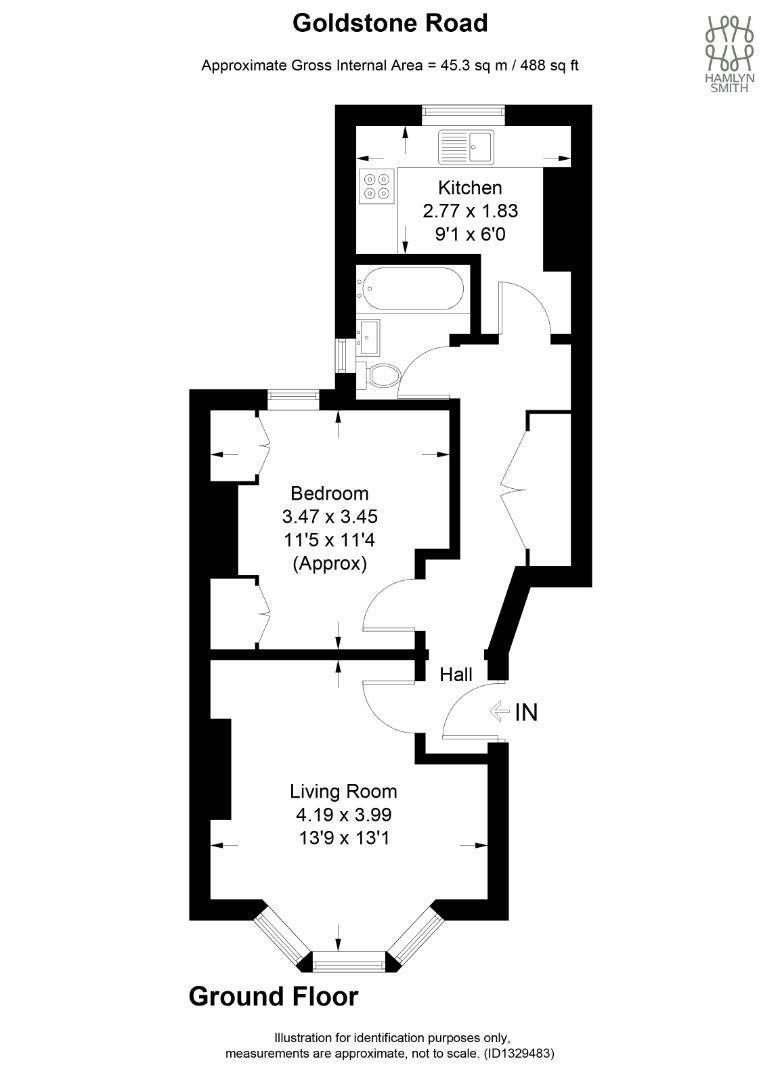 Ground Floor Flat, 104, Goldstone Road, Hove floorplan