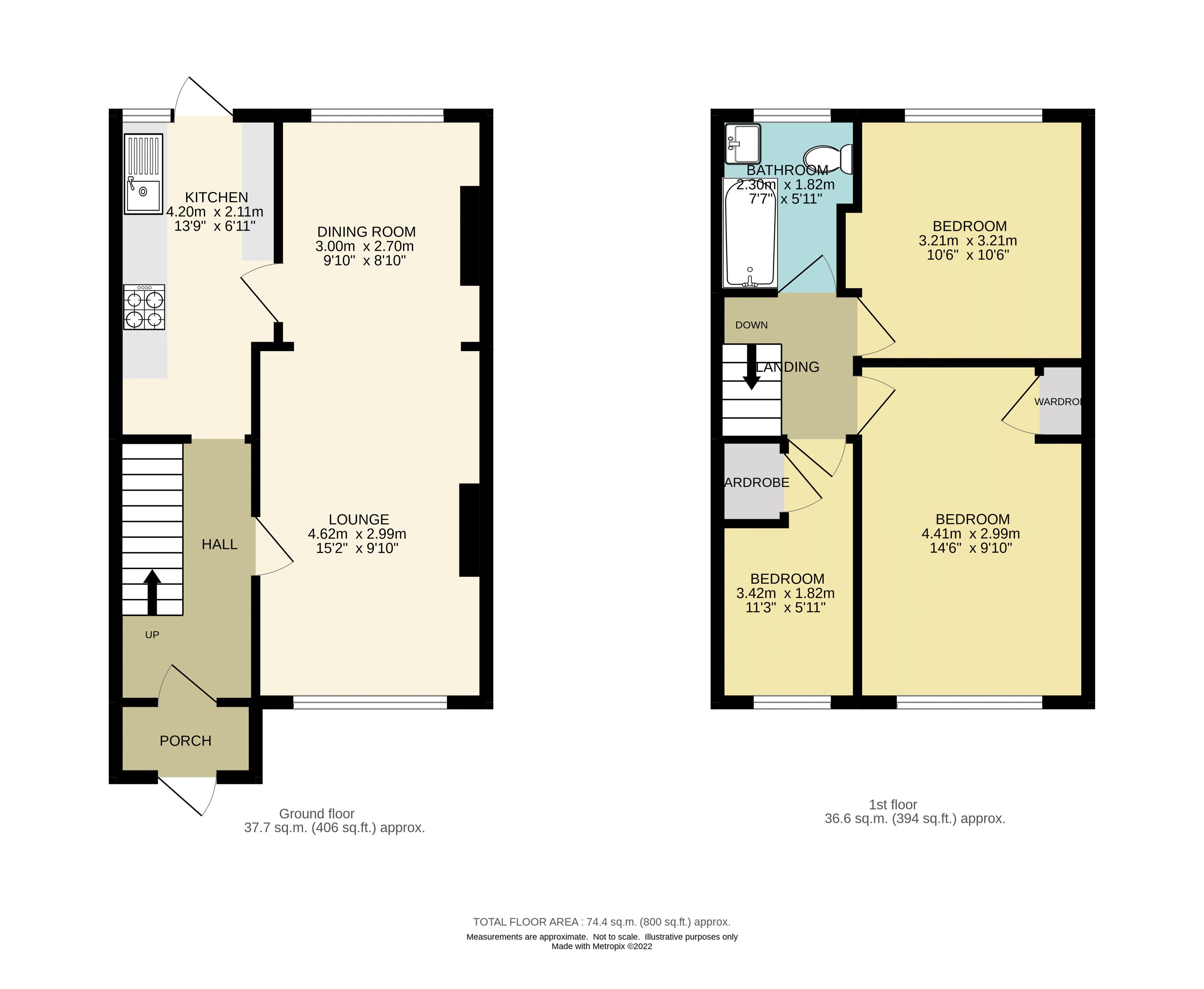 16, Clayton Road, Chessington floorplan