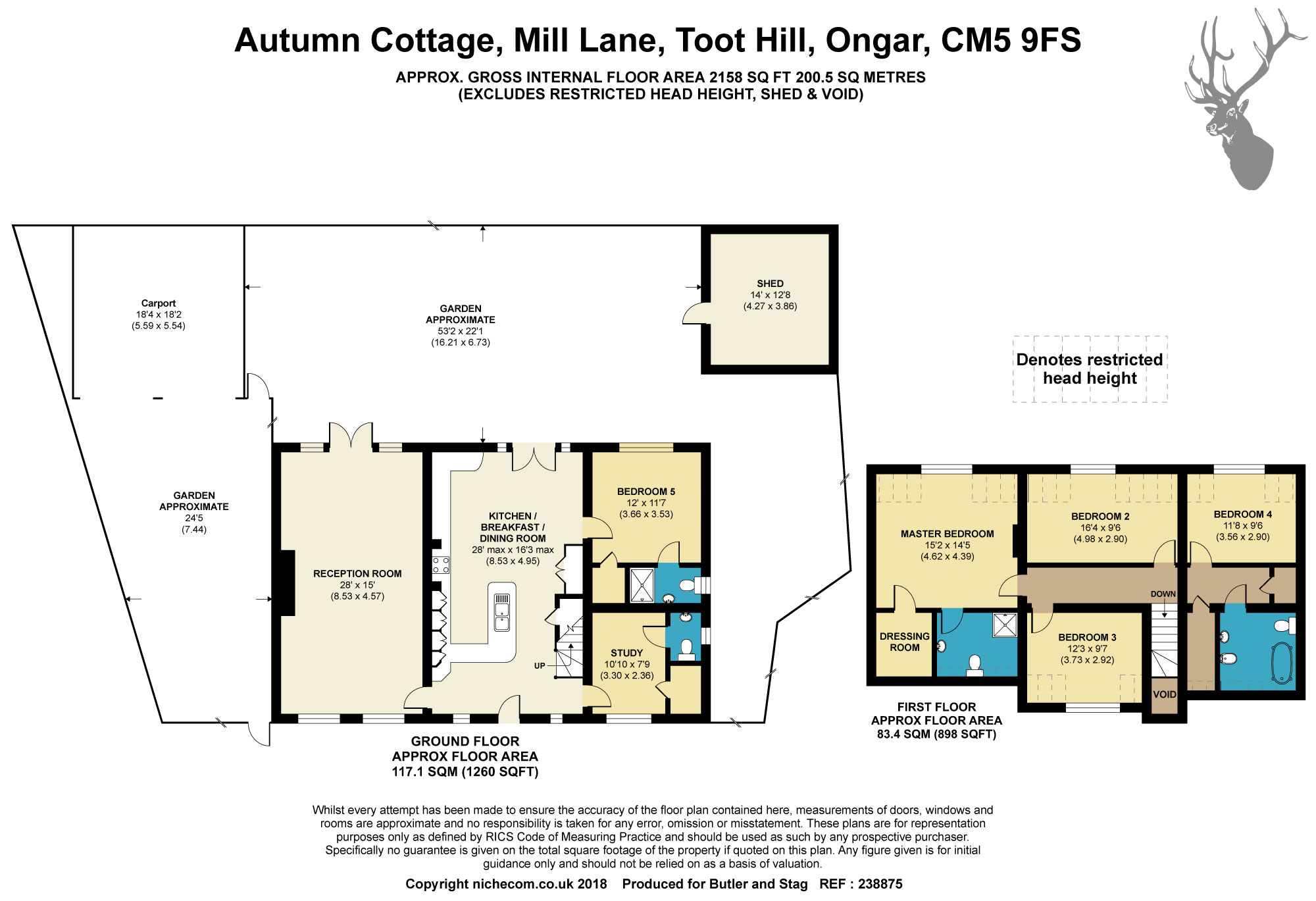 5 Bedrooms Terraced house for sale in Mill Lane, Toot Hill CM5