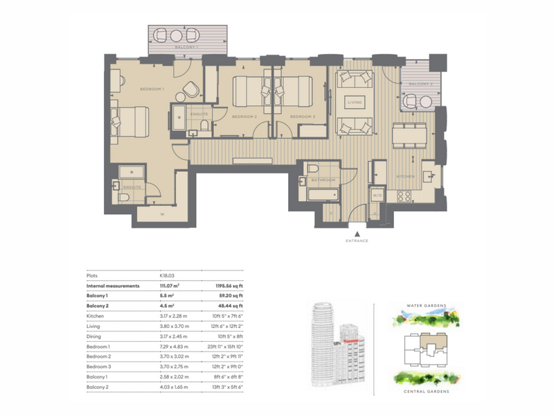 135 Parkside Apartments,, Cascade Way, London floorplan