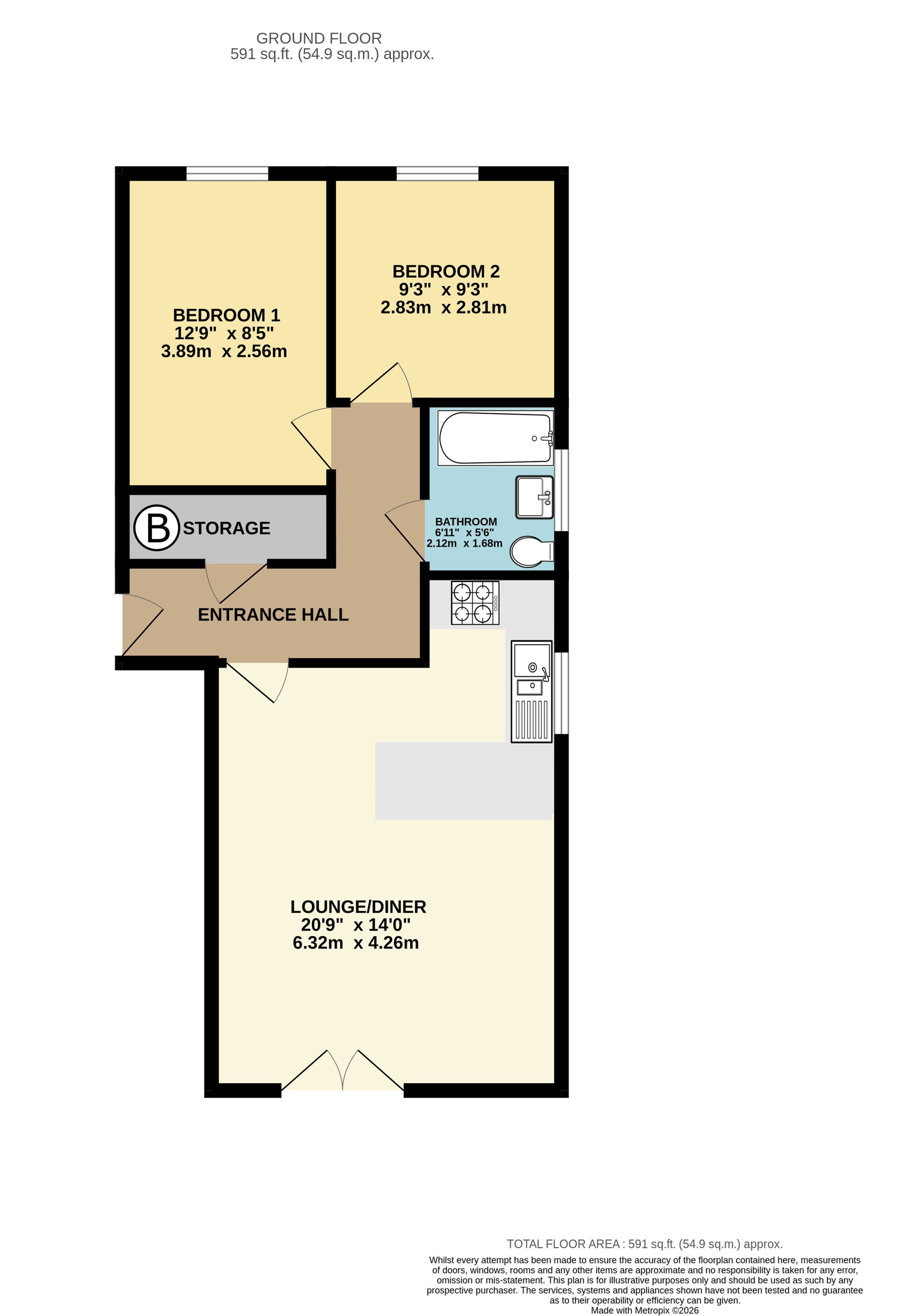 Flat D, 17 Hall Street, Blackwood floorplan