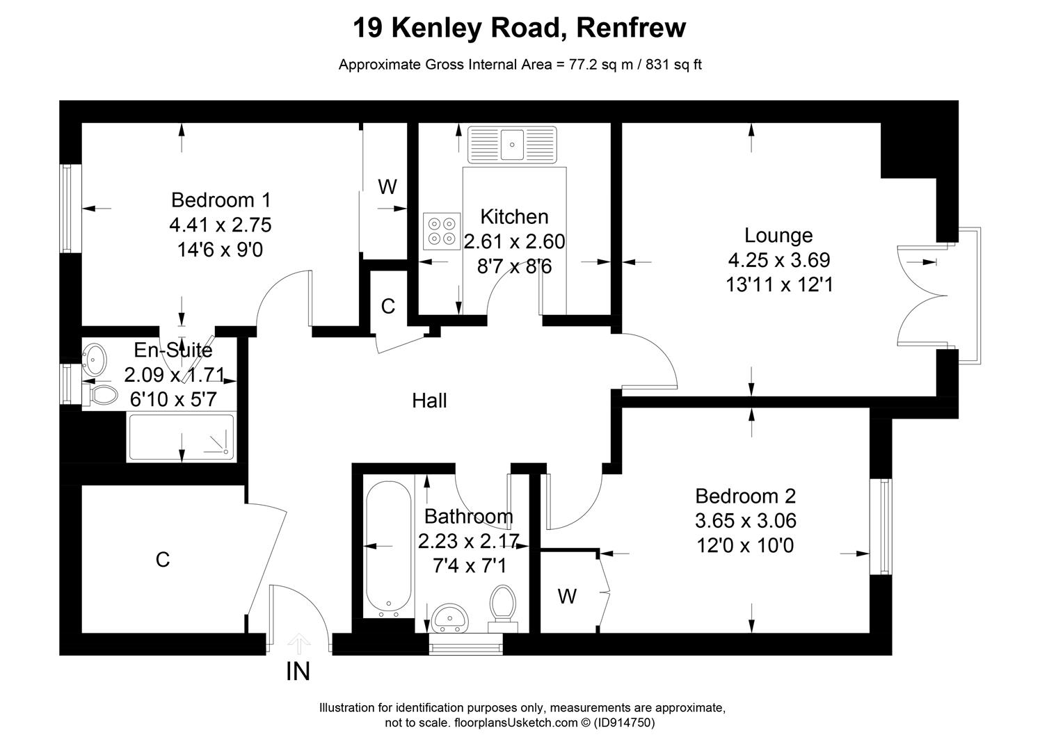 Kenley Road, Braehead, Renfrew PA4, 2 bedroom flat for sale 62842035