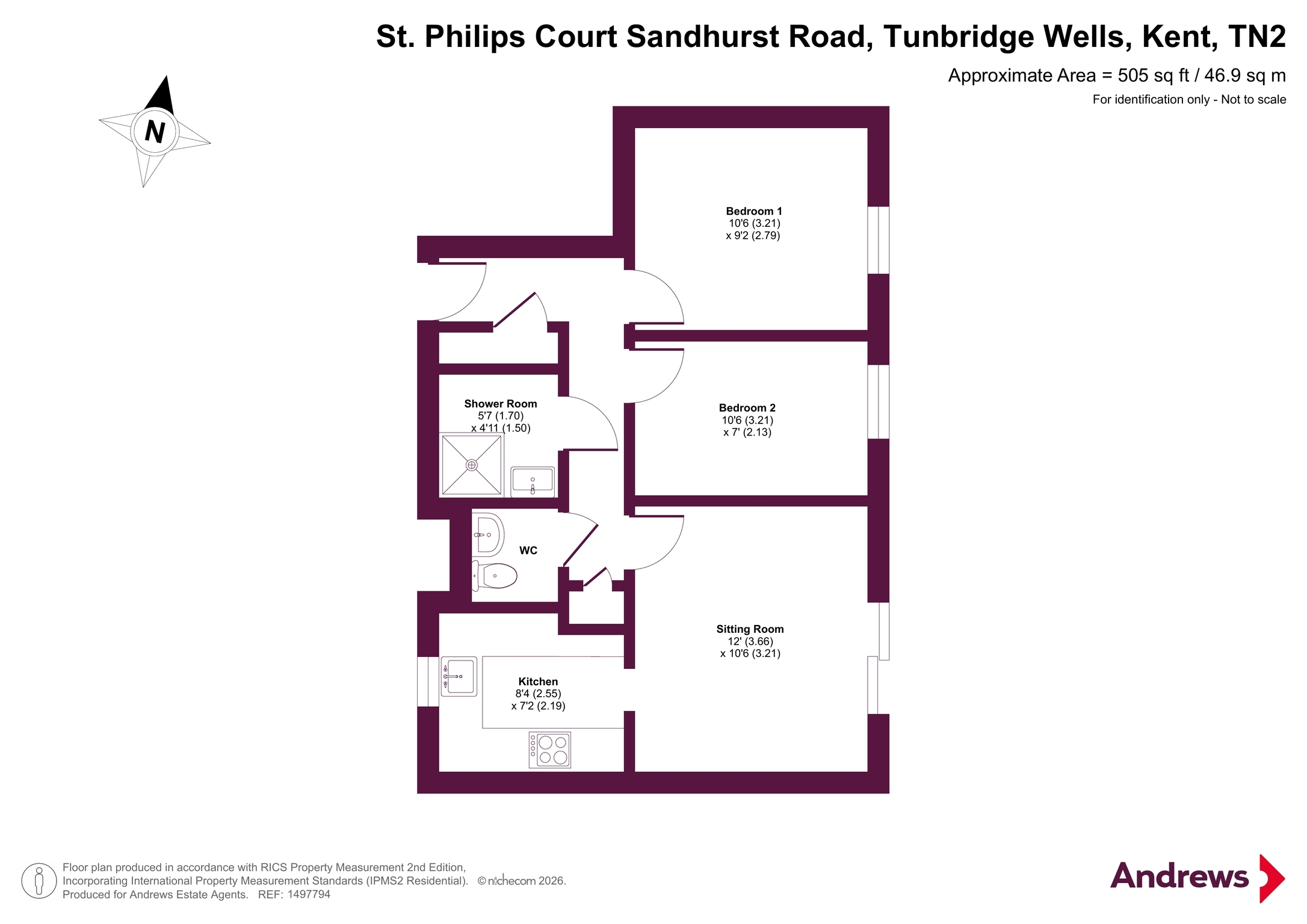 Flat 7, St. Philips Court,, Sandhurst Road, Kent floorplan