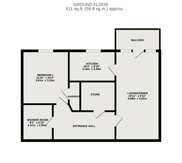 Flat 25, Ellisfields Court,, Mount Street, Somerset floorplan