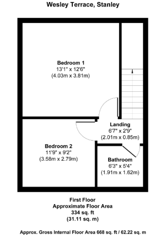 25 Wesley Terrace, Wesley Terrace, Stanley floorplan