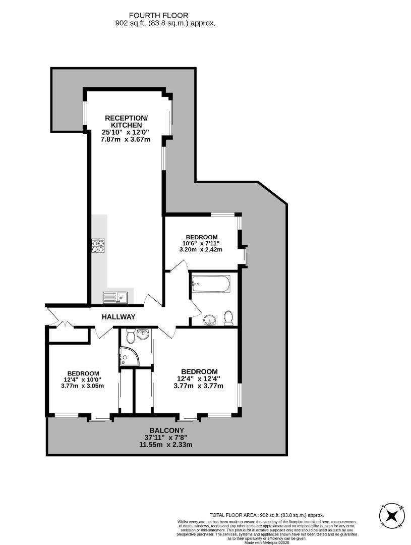 Flat 14, 87, Abbey Road, London floorplan