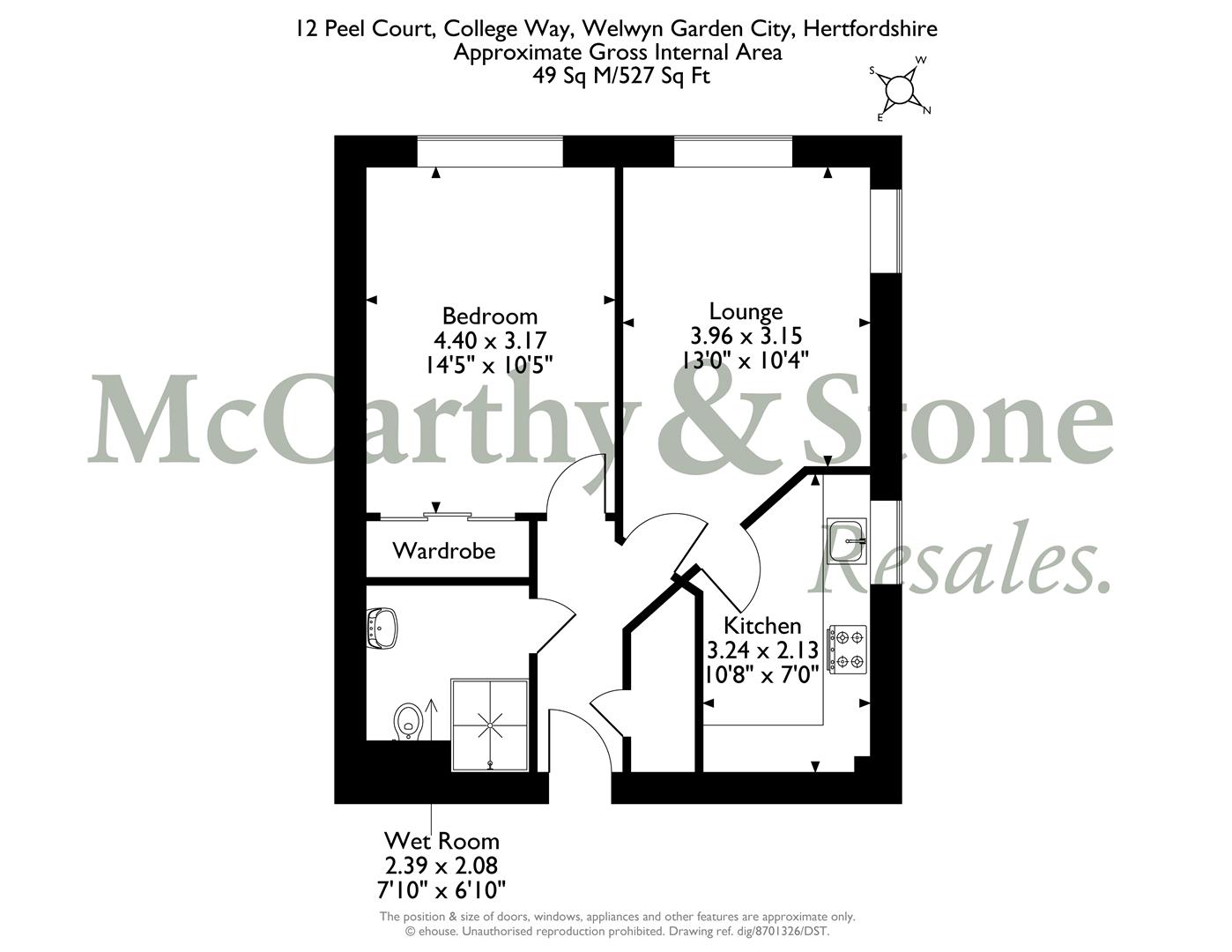 12 Peel Court, College Way, Welwyn Garden City floorplan