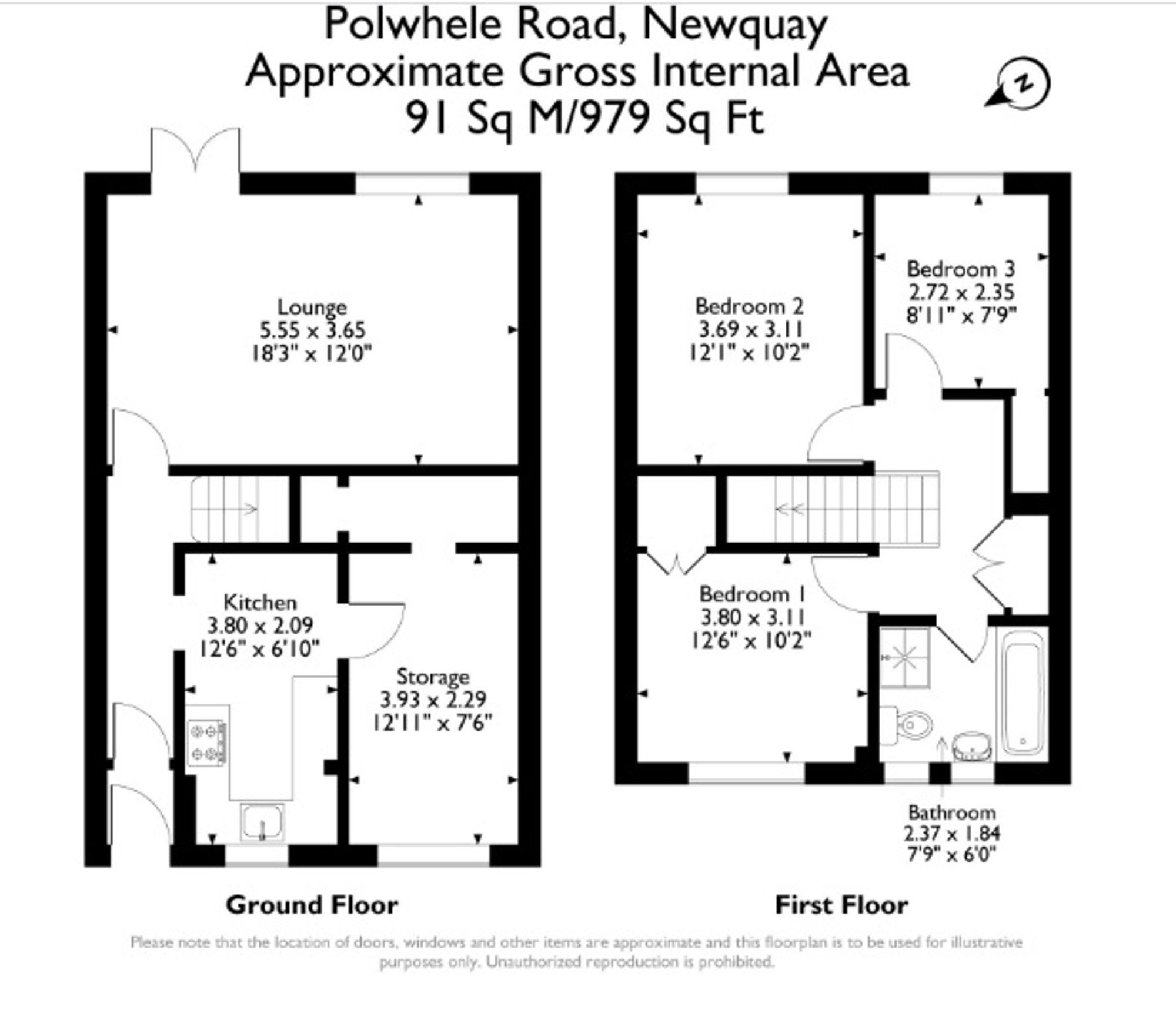 45 Polwhele Road, Newquay floorplan