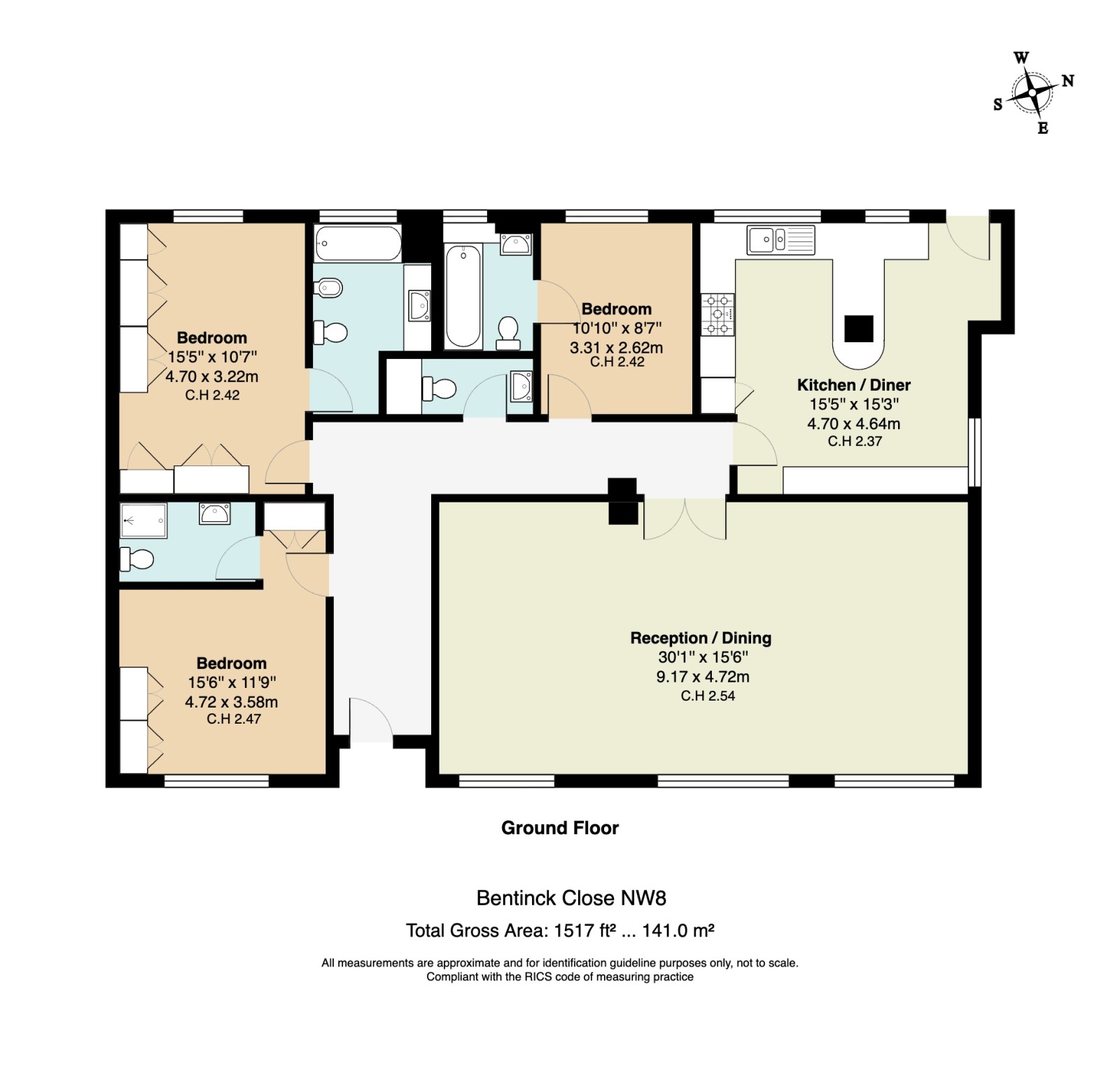 1, Bentinck Close, London floorplan