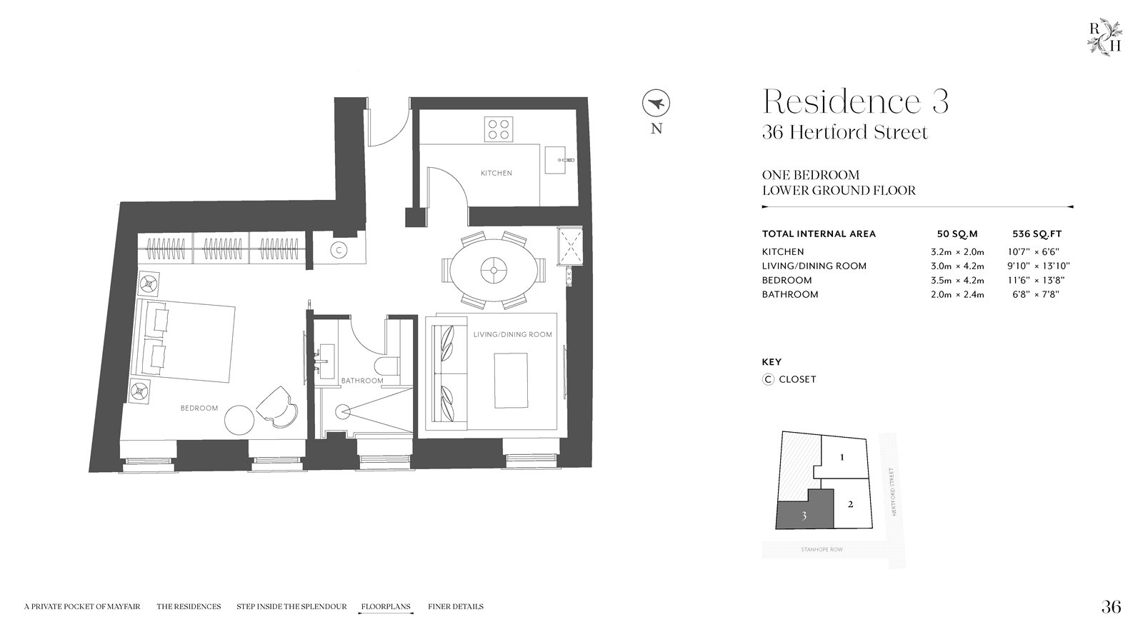 Apt 3, Hertford Street,, 36 & 37 Hertford Street Residences, London floorplan