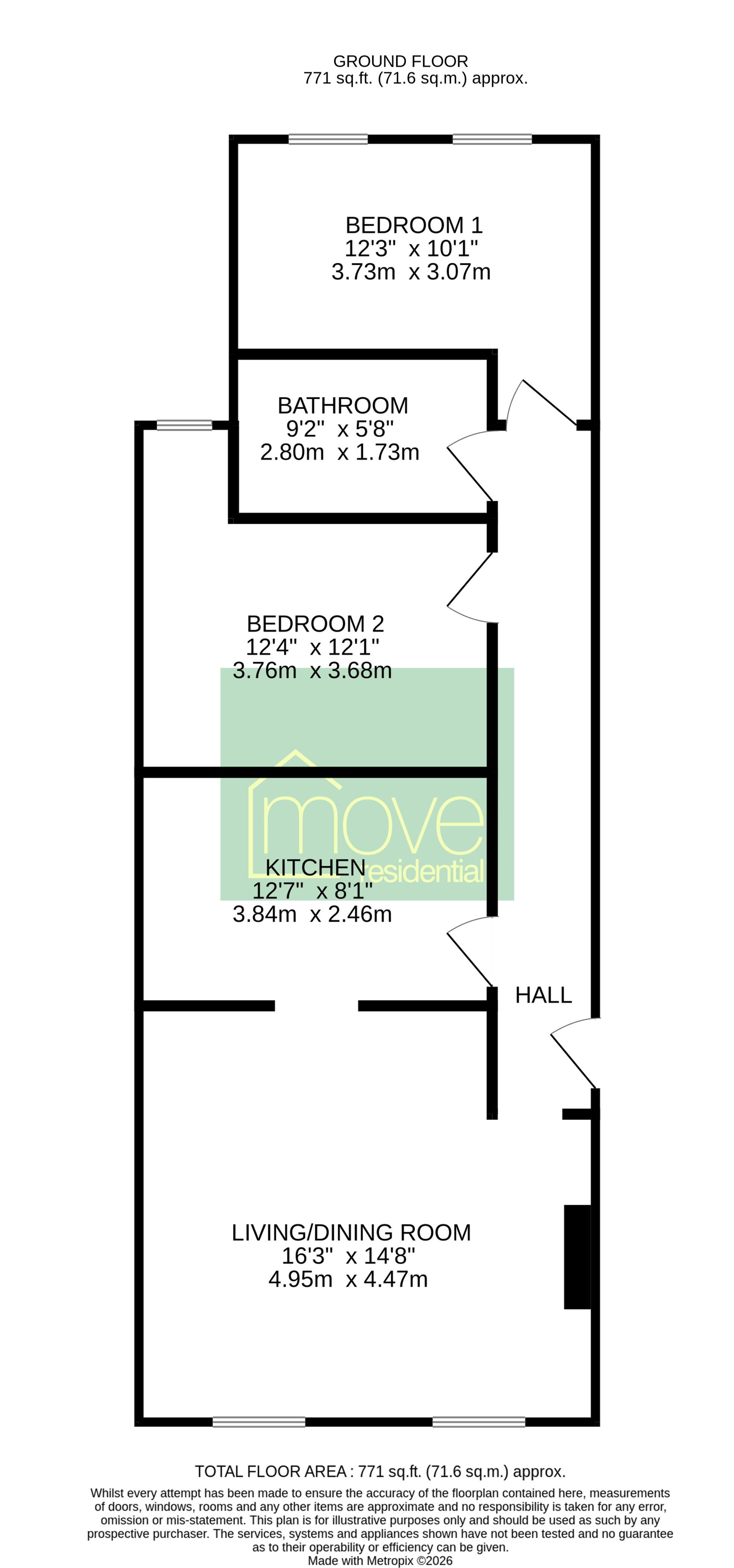 Flat 14, Oaklands, Prenton floorplan