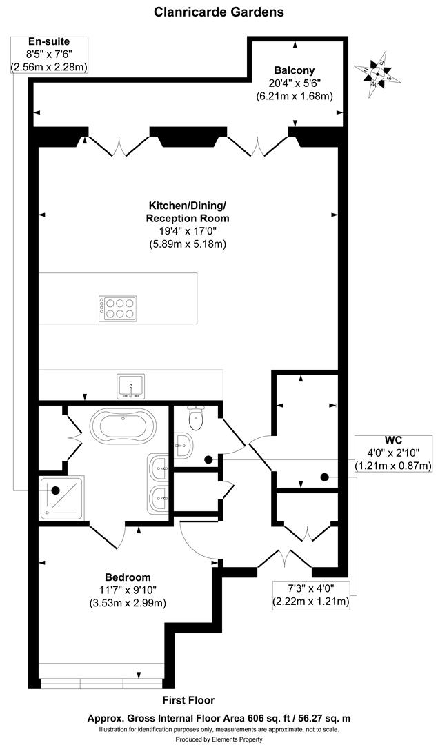 Flat 3, 38, Clanricarde Gardens, London floorplan