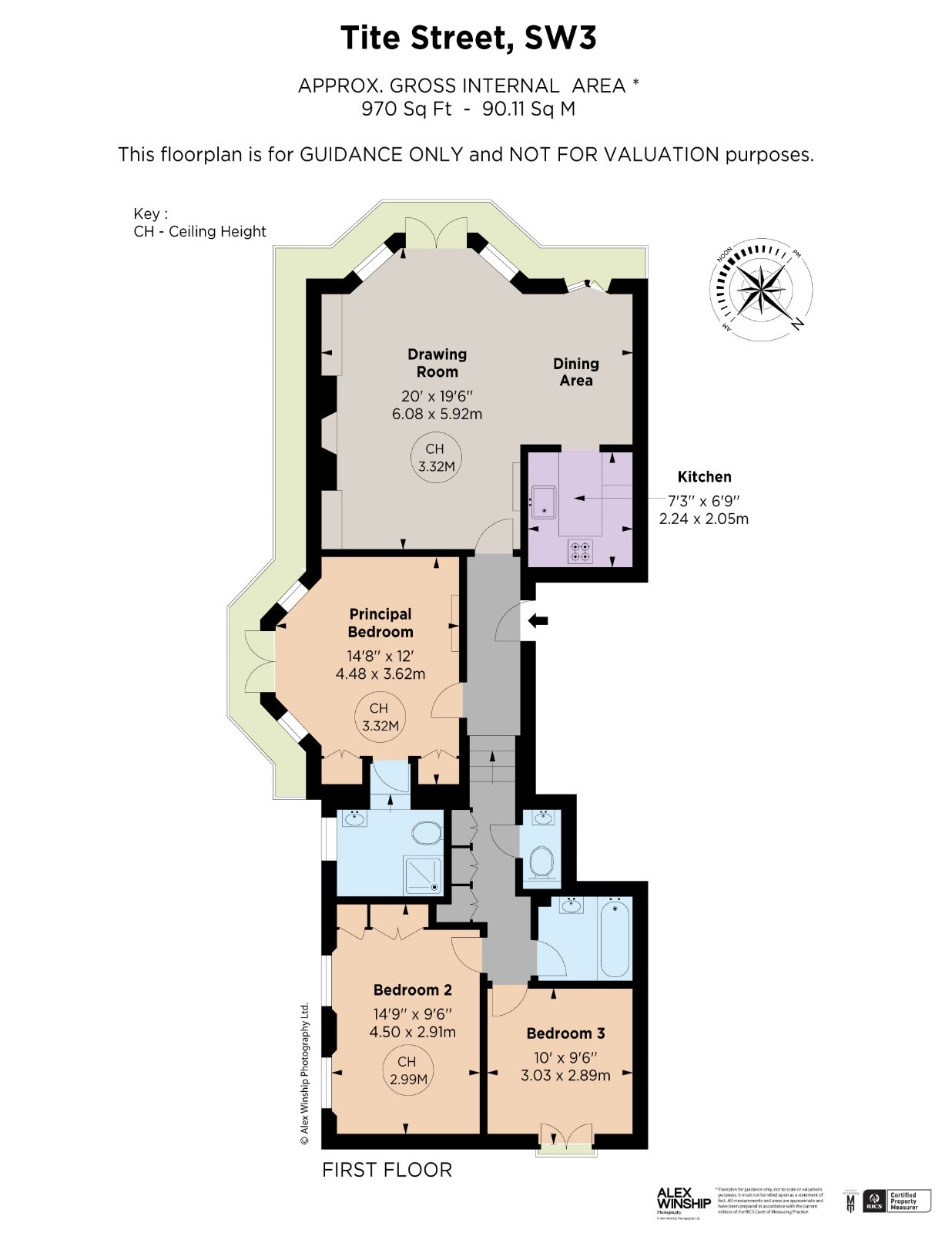 Flat 2, 27, Tite Street, London floorplan