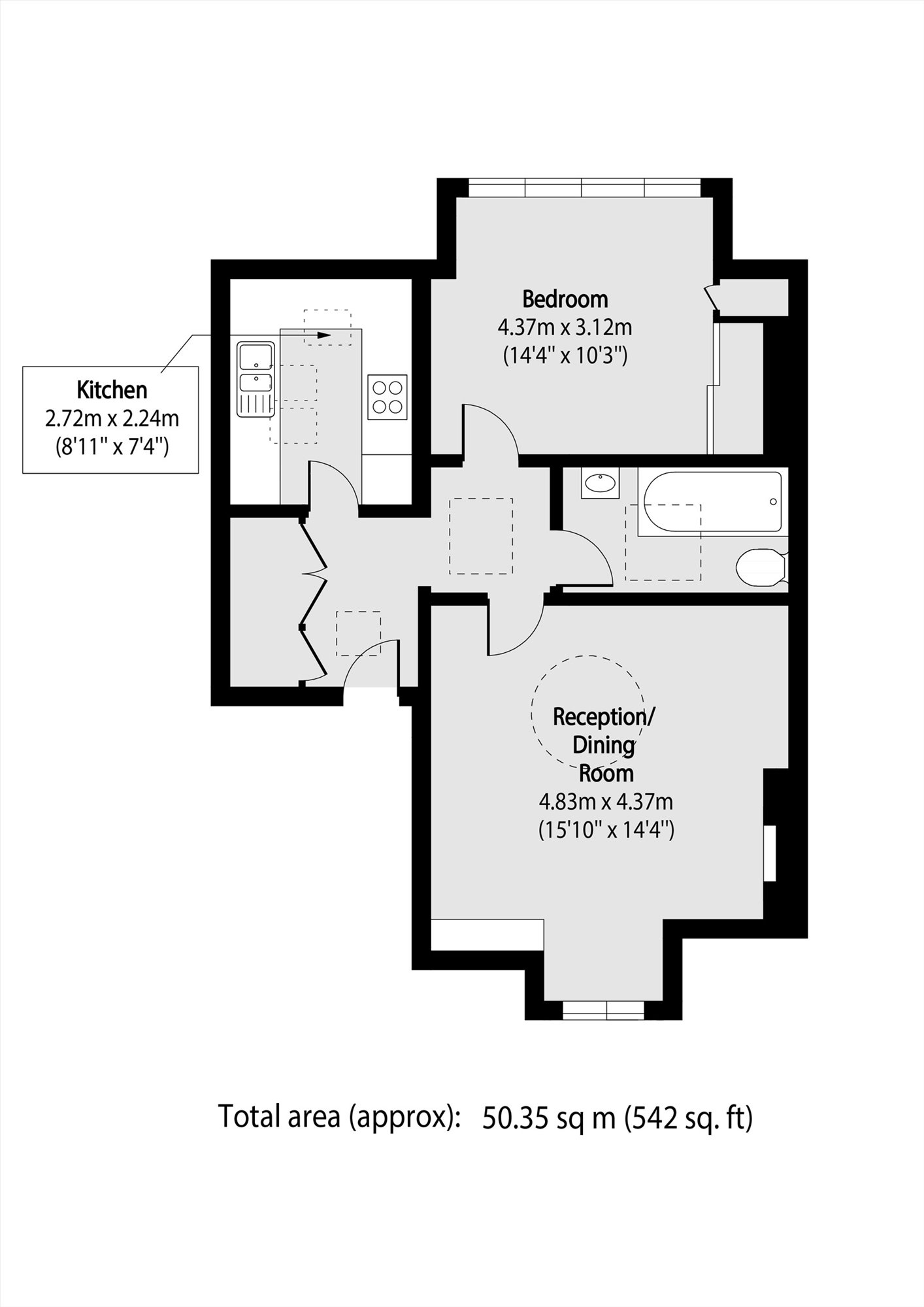 Flat 5, 55, Carleton Road, London floorplan