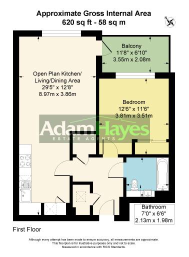 3 Verde Court, Oakwood Crescent, London floorplan