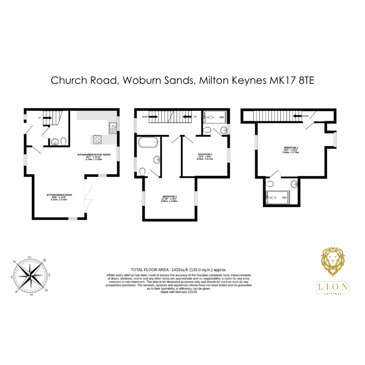 3a, Church Road, Milton Keynes floorplan
