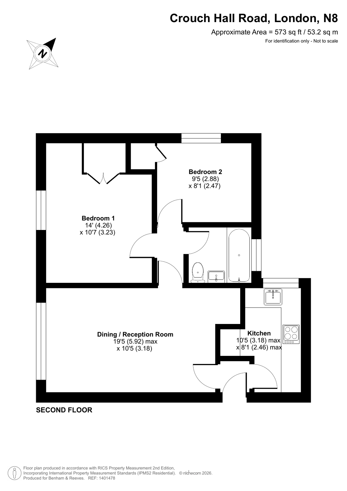 7 Birchington Court,, Crouch Hall Road, Crouch End floorplan