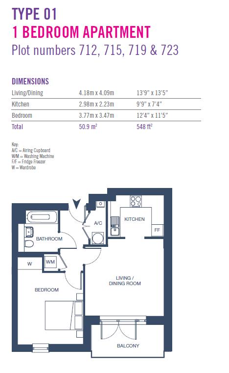 18b Argent House, Handley Page Road, Barking floorplan