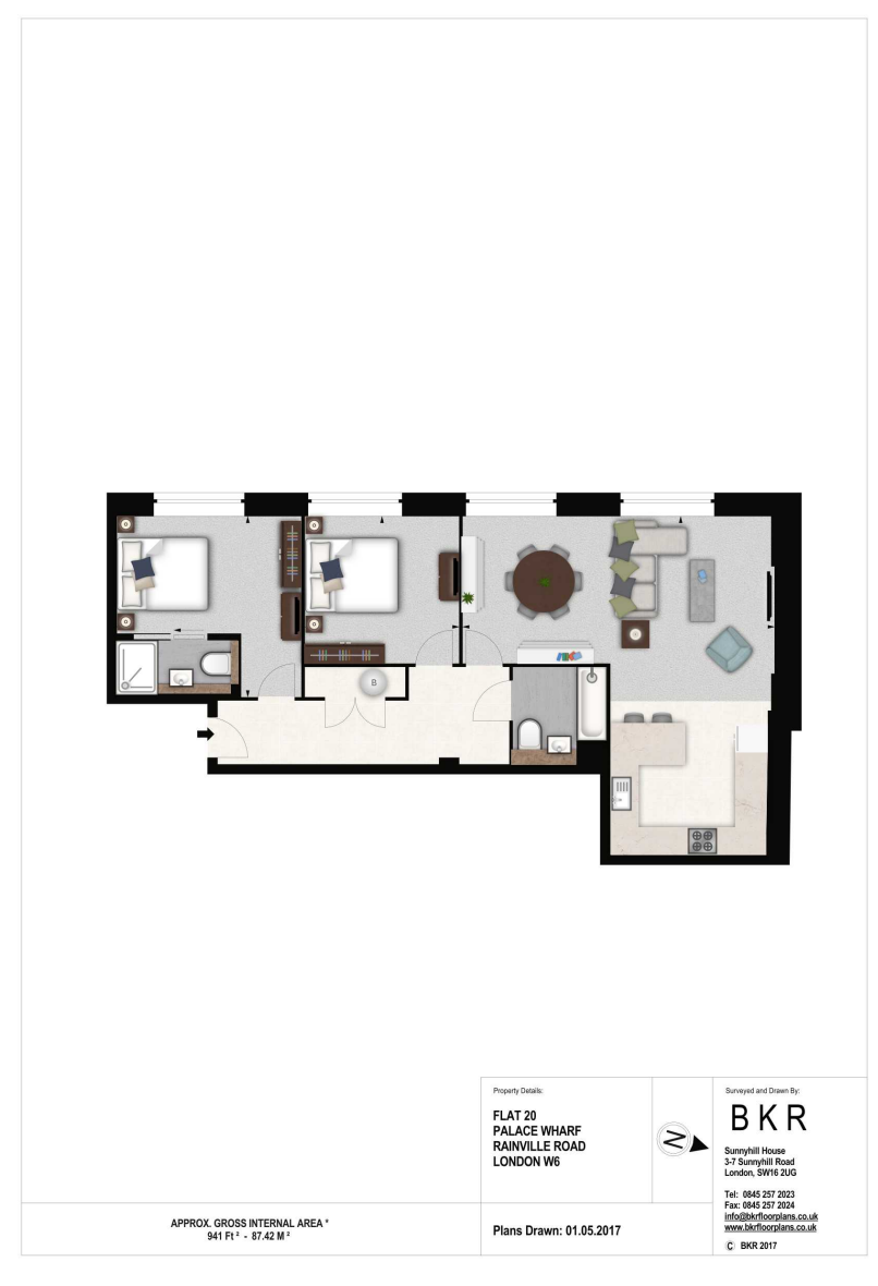 Palace Wharf,20, Rainville Road, London floorplan
