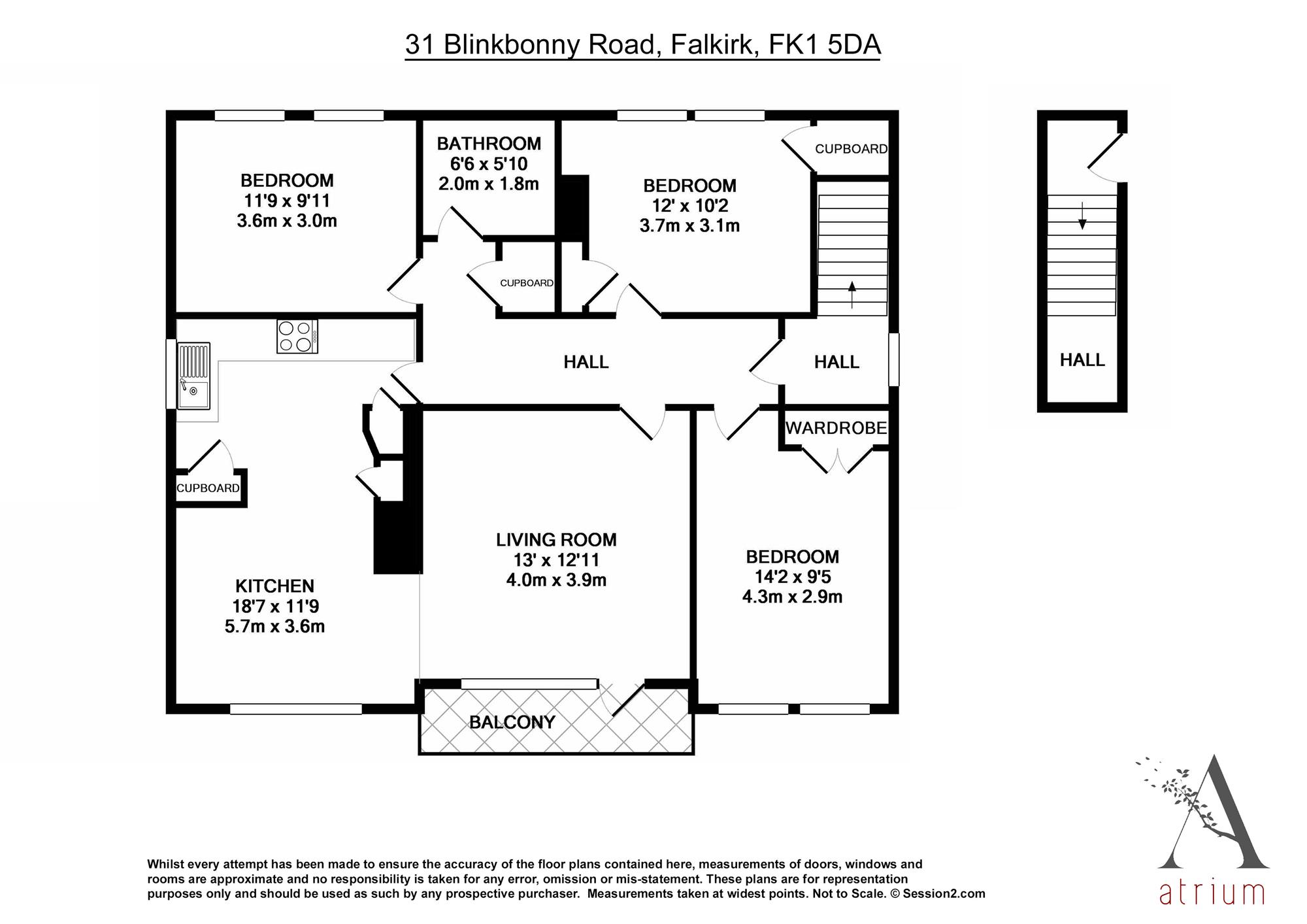 3 Bedrooms Flat for sale in Blinkbonny Road, Falkirk FK1