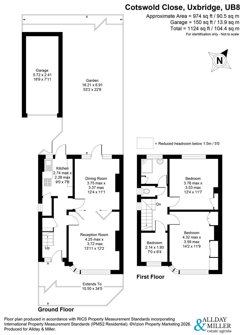 13, Cotswold Close, Uxbridge floorplan