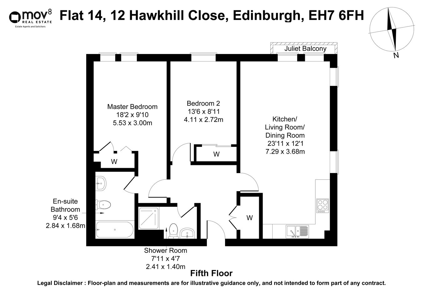 Flat 14, 12, Hawkhill Close, Edinburgh floorplan