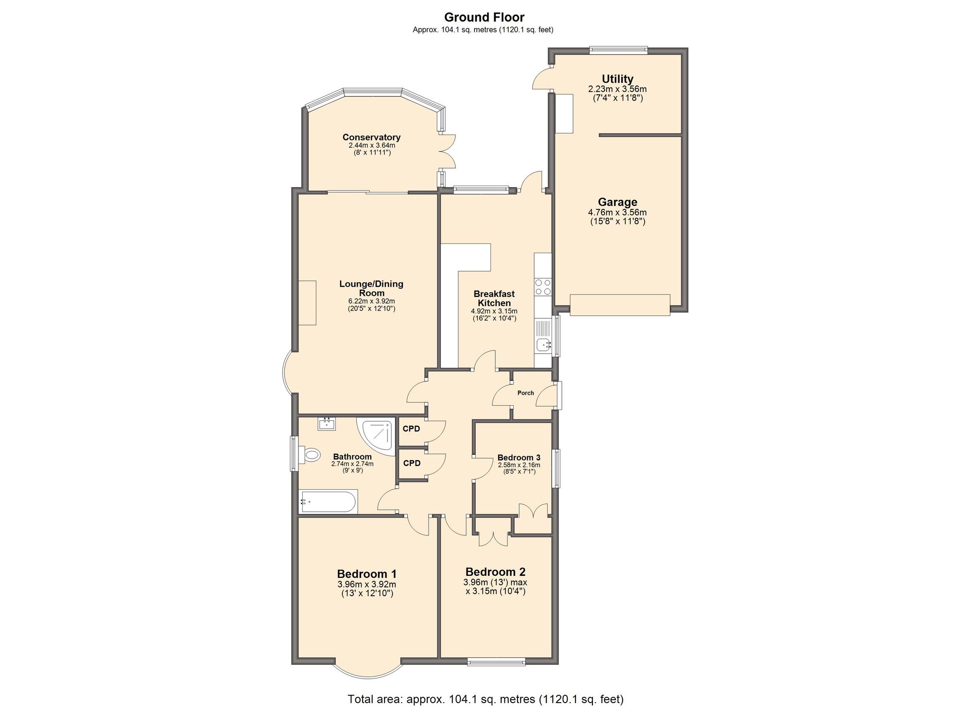 21 Ashley Lane, Sheffield floorplan