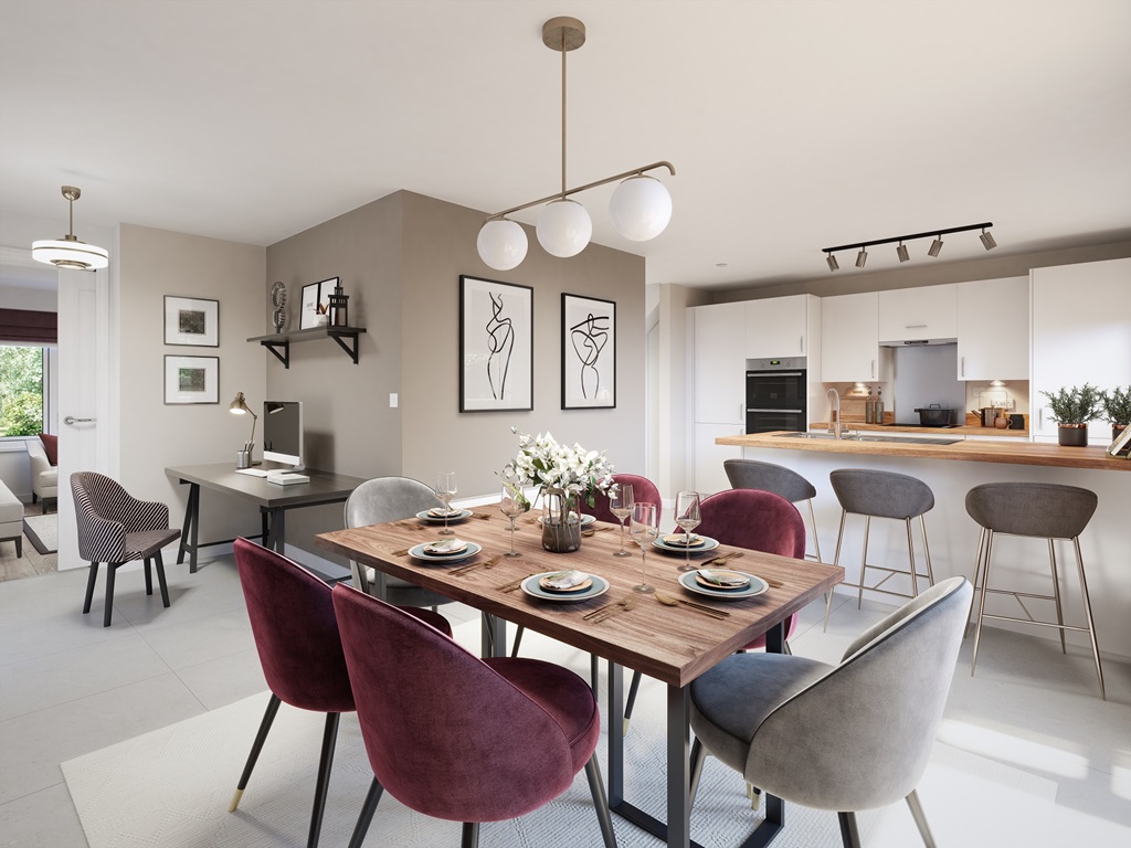 An Open-Plan Living, Dining &amp; Study Area