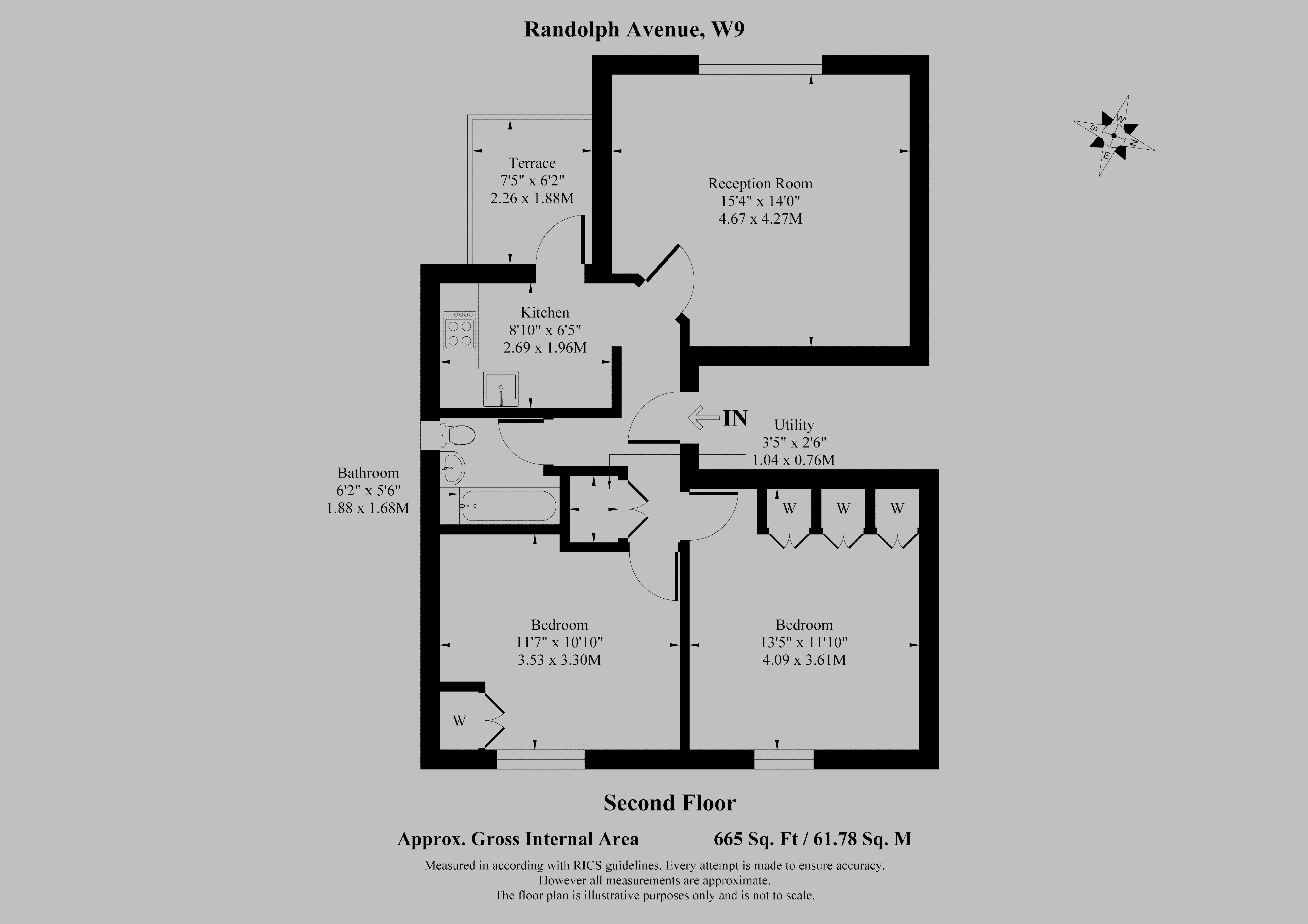 Second Floor, 172, Randolph Avenue, London floorplan