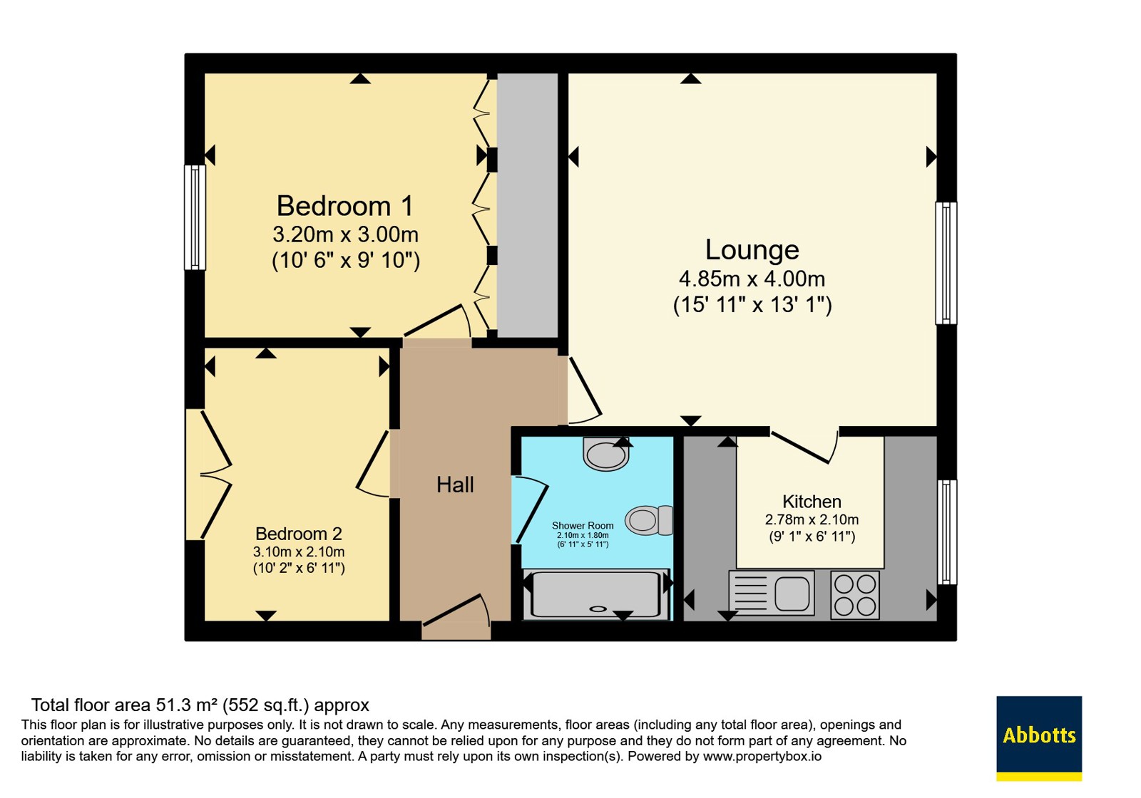 Flat 3, Carisbrooke Lodge,, Hilltop Close, Essex floorplan