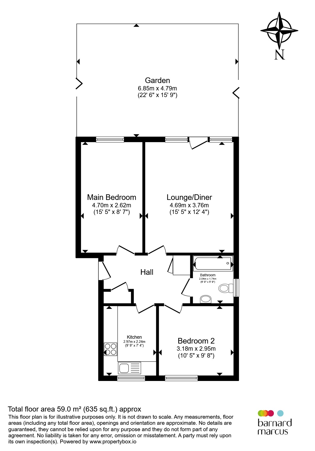 Flat 6, St Francis Lodge, 9, Church Road, London floorplan