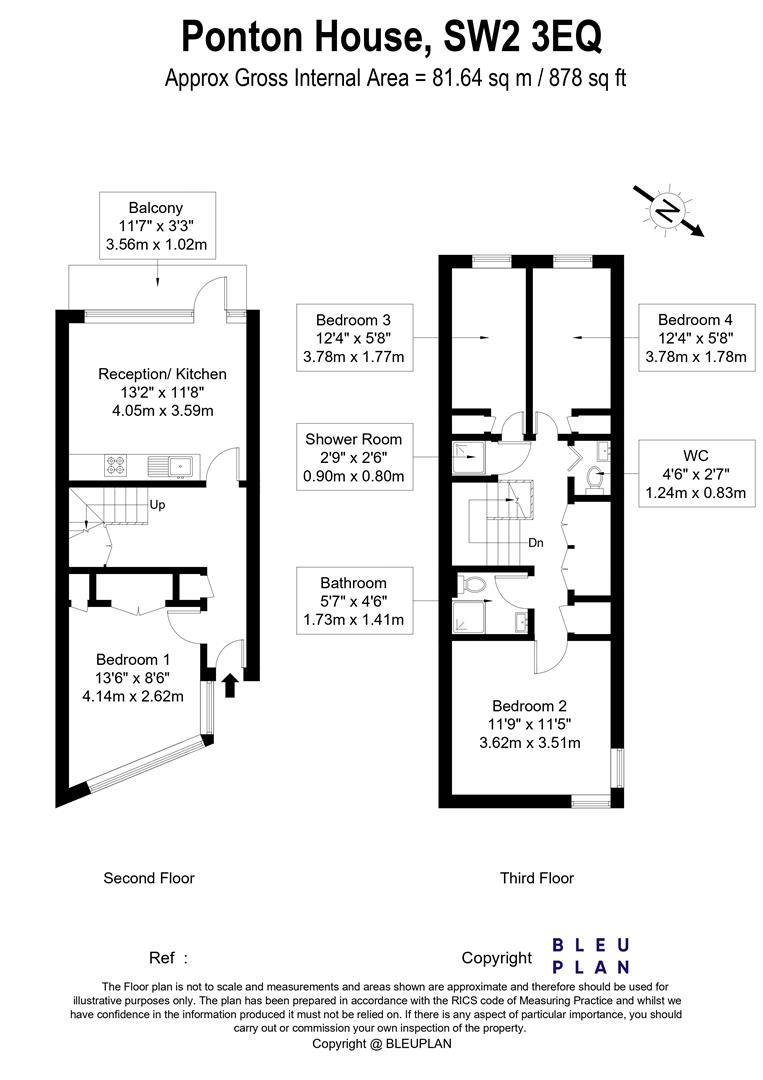 Flat 16, 41, Palace Road, London floorplan