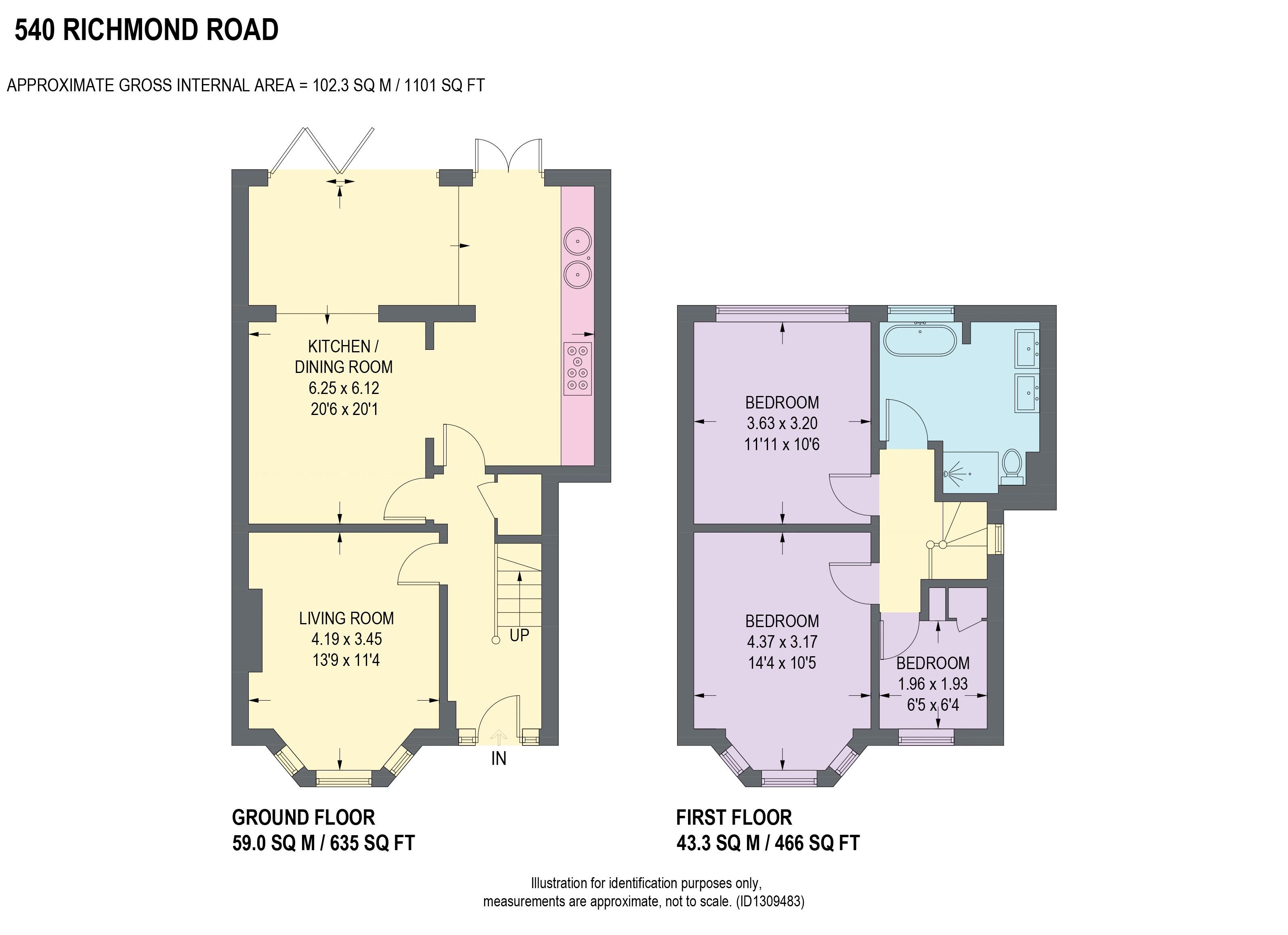 540, Richmond Road, Sheffield floorplan