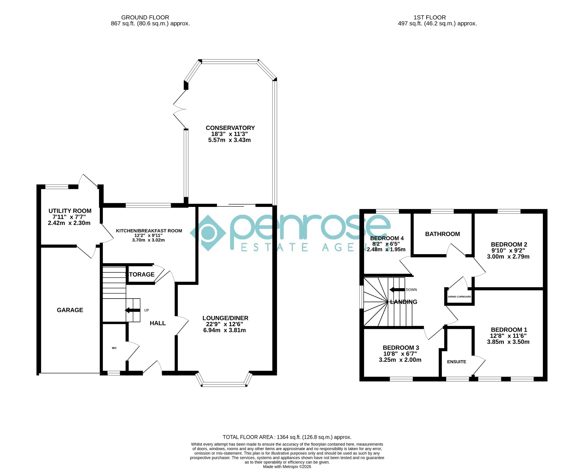 19, Kempsey Close, Bedfordshire floorplan