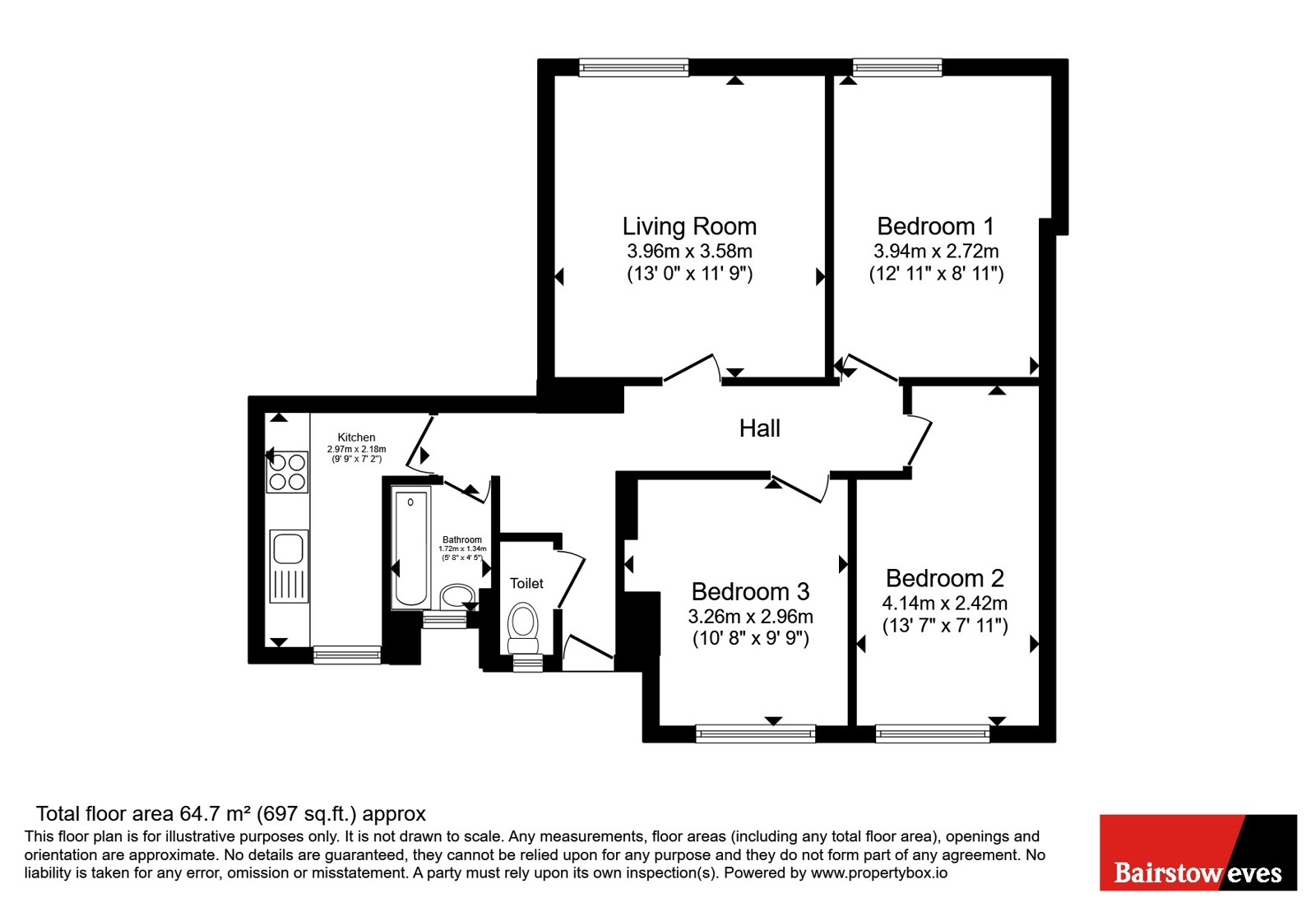 Flat 21, Redmill House,, Headlam Street, London floorplan
