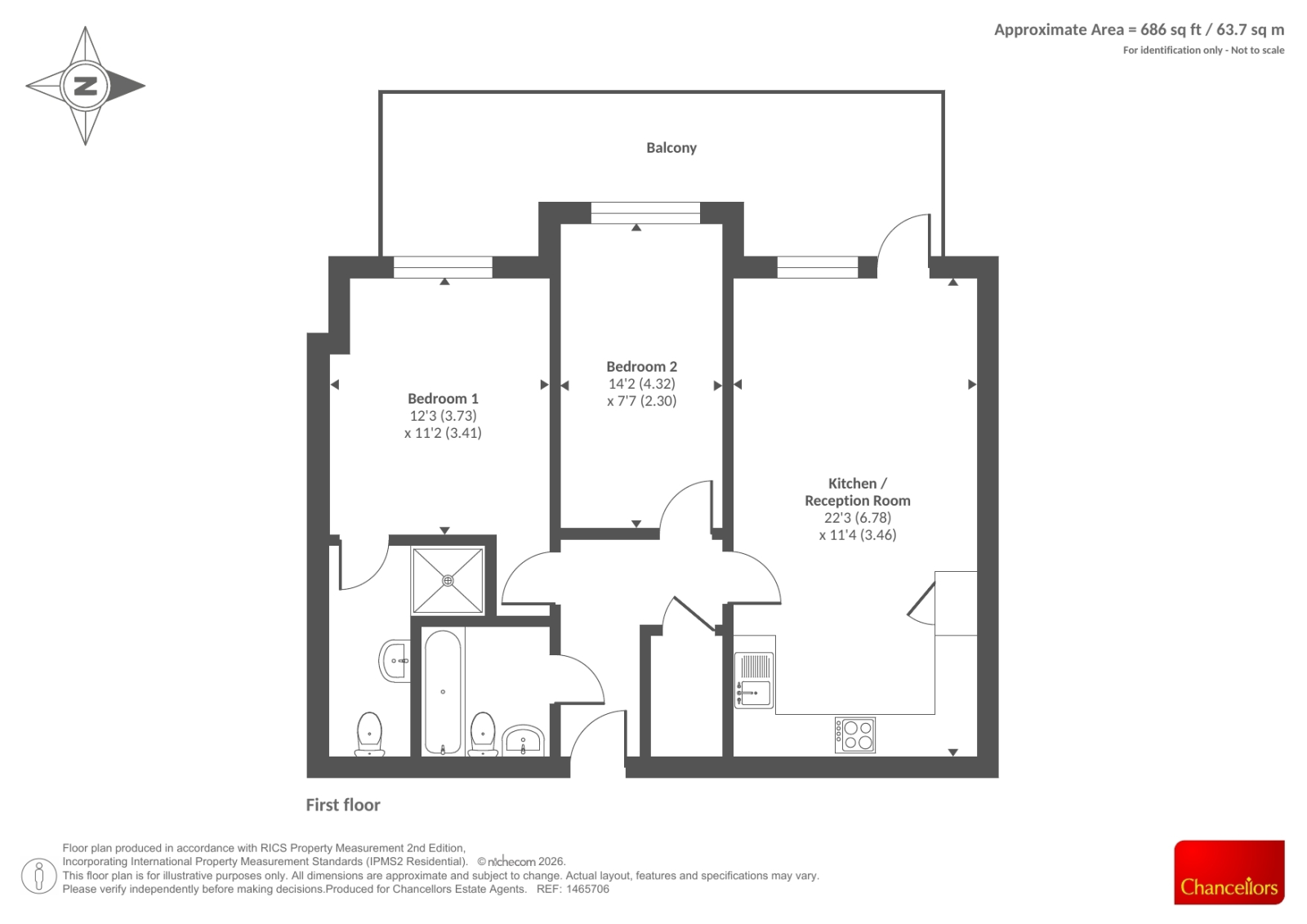 Flat 6 Audley House, Audley House, Buckingham Road, Bicester floorplan