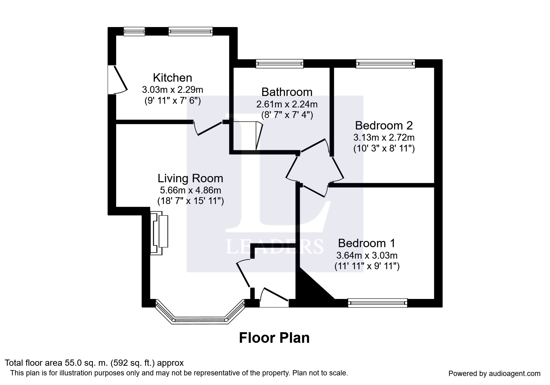 2 Bedrooms Bungalow to rent in Angmering Way, Rustington, Littlehampton BN16