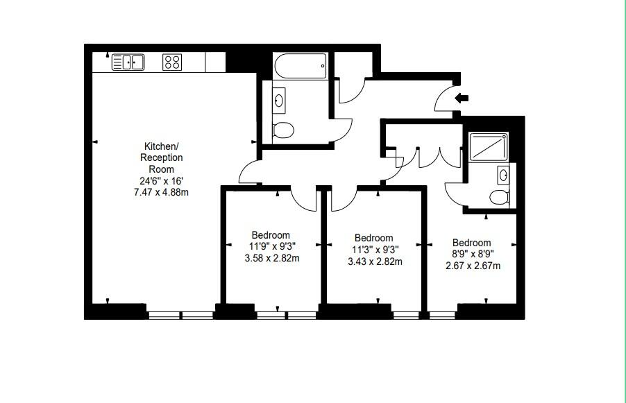Apartment, 609, Merchant Square East, London floorplan