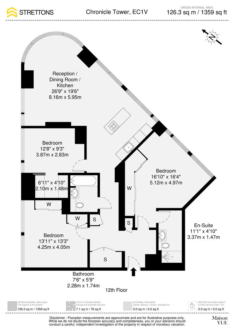 Flat 52, Chronicle Tower 261B, City Road, London floorplan